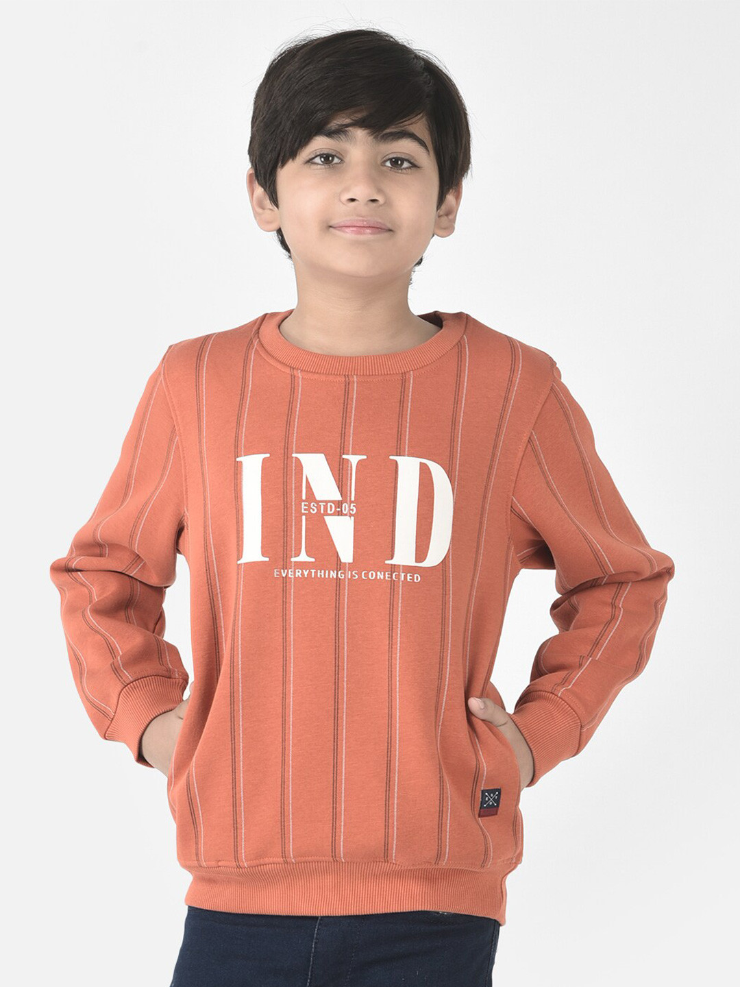 

Crimsoune Club Boys Typhography Printed Sweatshirt, Rust