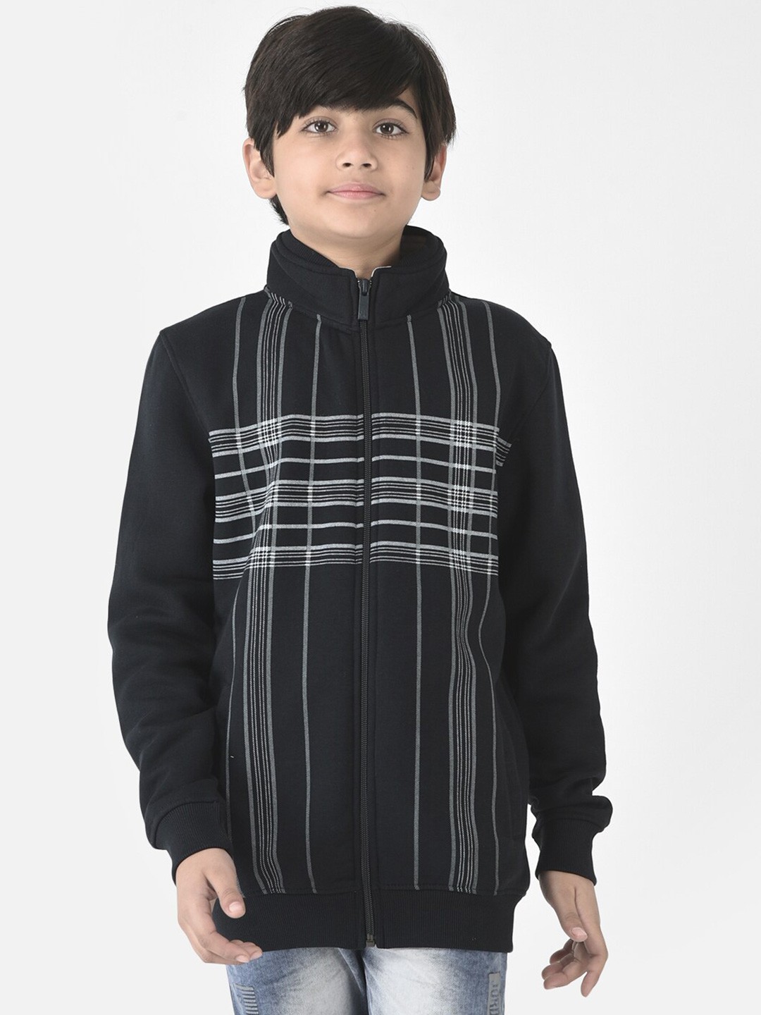 

Crimsoune Club Boys Navy Blue Checked Sweatshirt