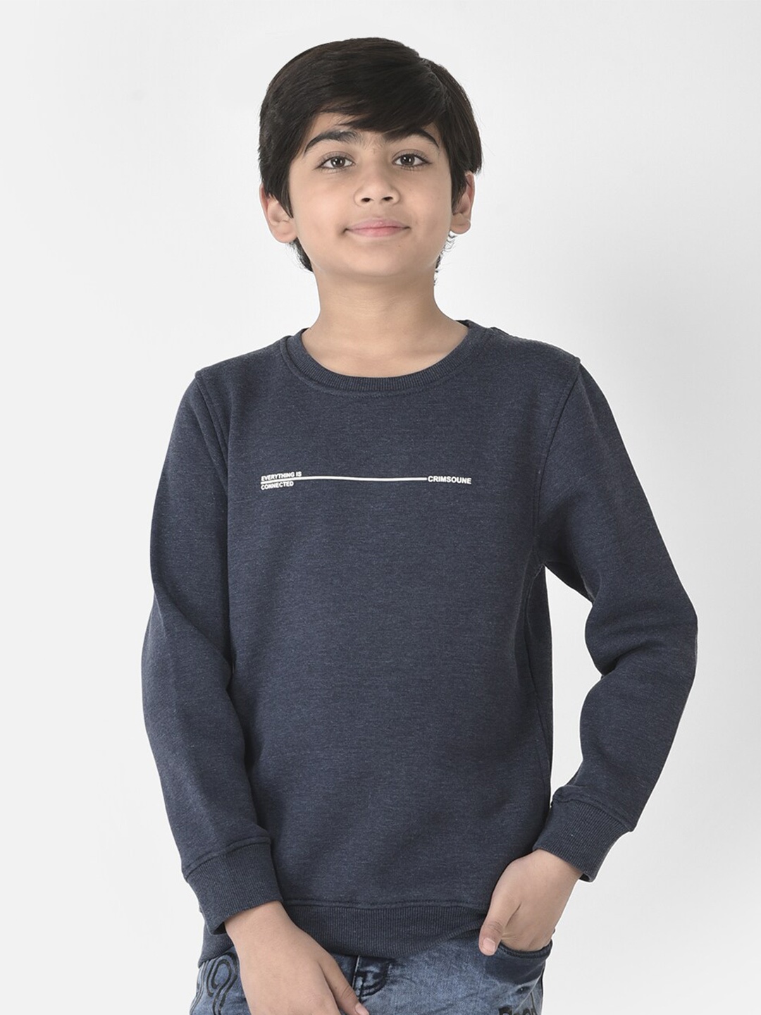 

Crimsoune Club Boys Round Neck Sweatshirt, Blue