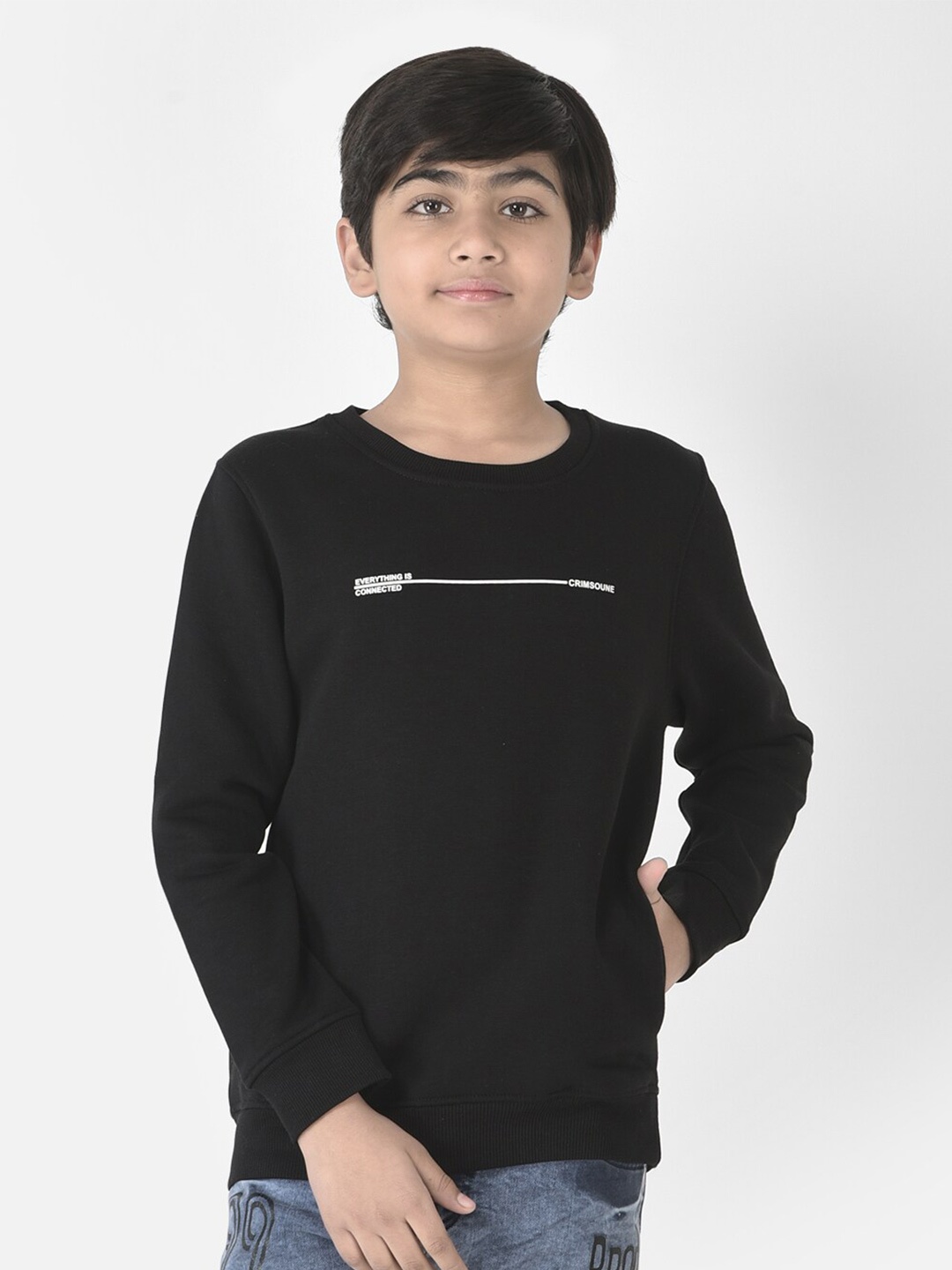 

Crimsoune Club Boys Cotton Sweatshirt, Black