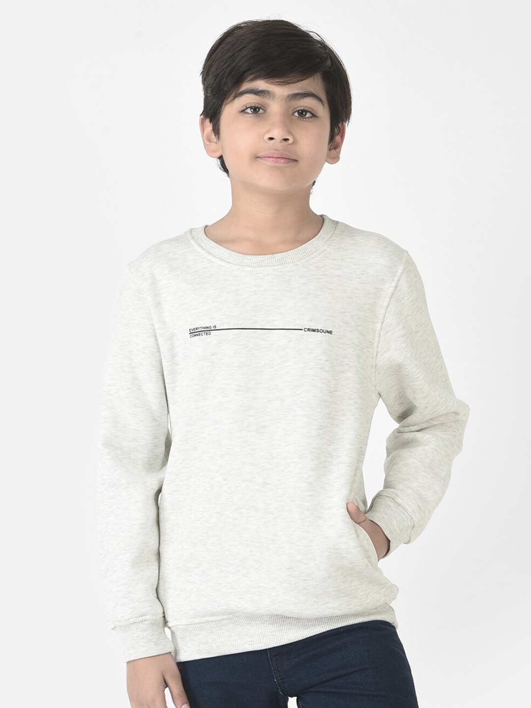 

Crimsoune Club Boys Cotton Sweatshirt, Grey