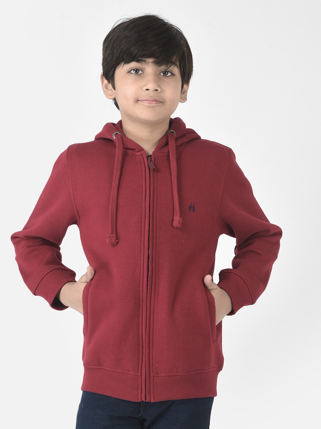 

Crimsoune Club Boys Maroon Hooded Sweatshirt