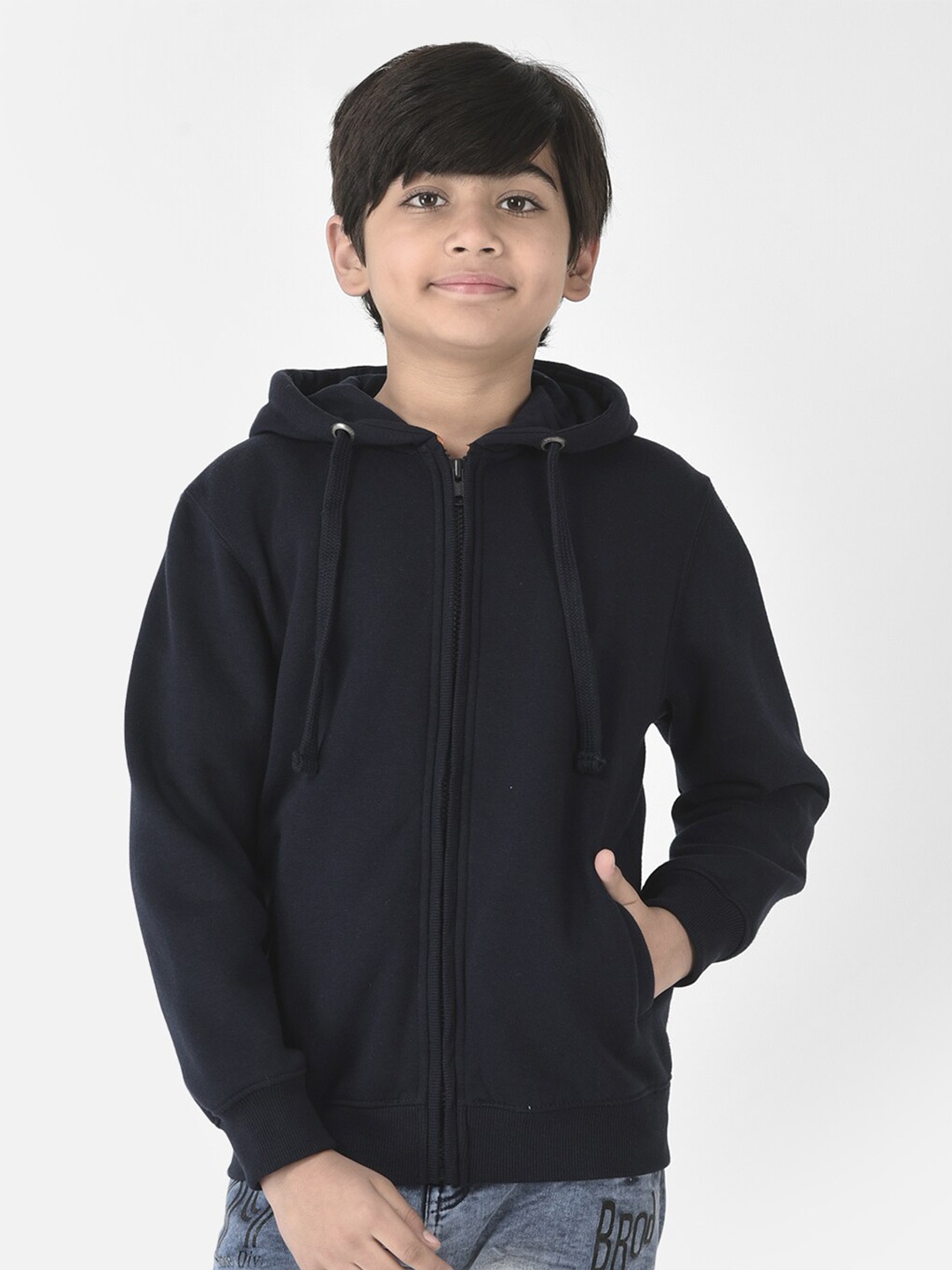 

Crimsoune Club Boys Hooded Cotton Sweatshirt, Navy blue