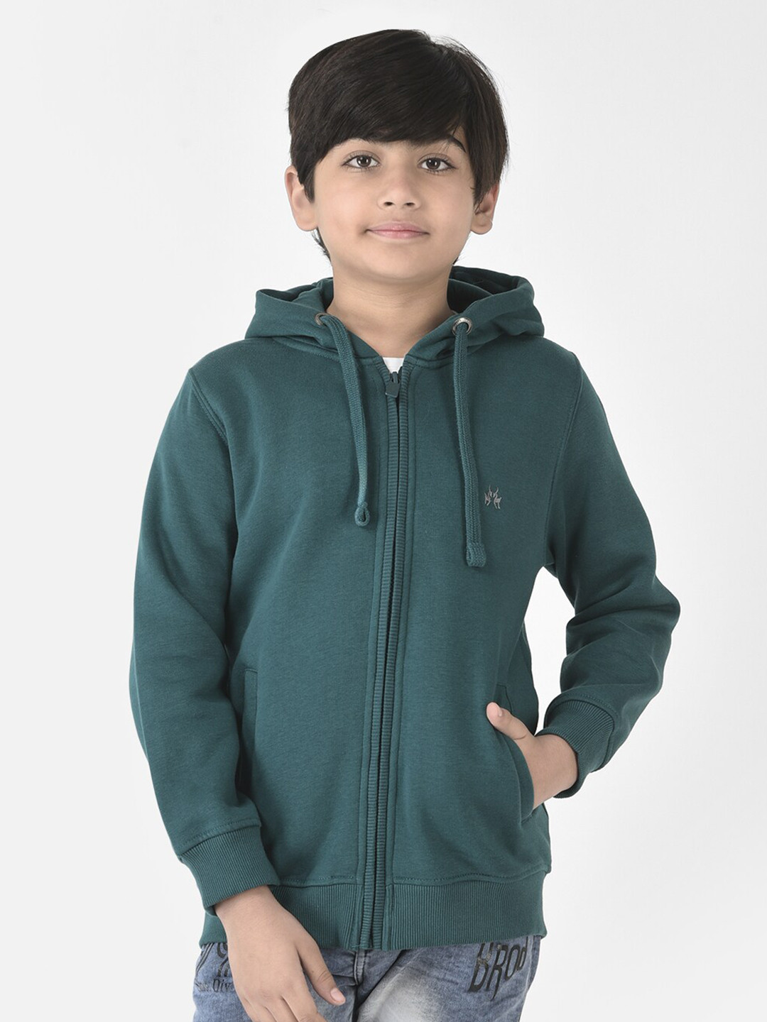 

Crimsoune Club Boys Hooded Cotton Sweatshirt, Teal
