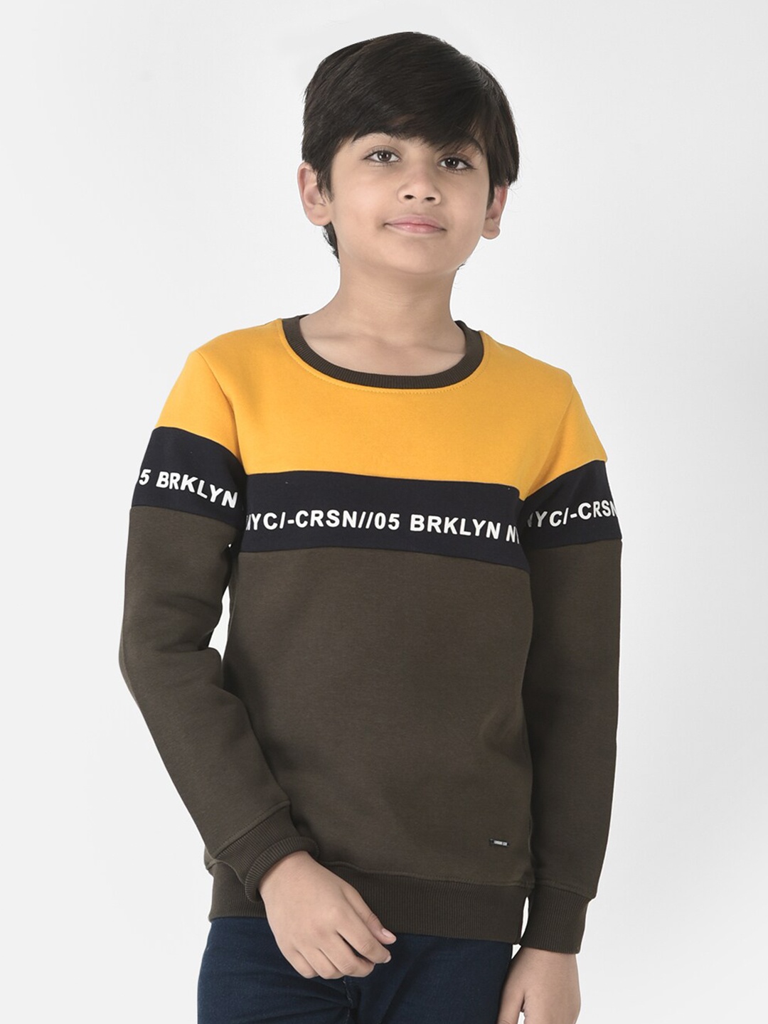 

Crimsoune Club Boys Printed Sweatshirt, Olive