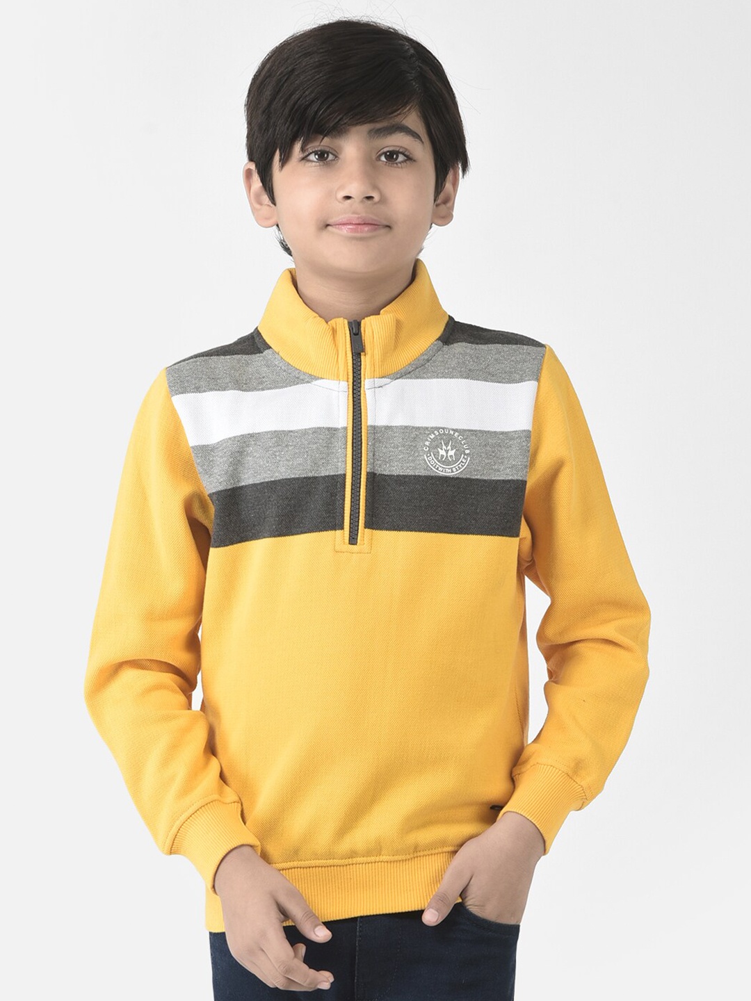 

Crimsoune Club Boys Striped Sweatshirt, Yellow