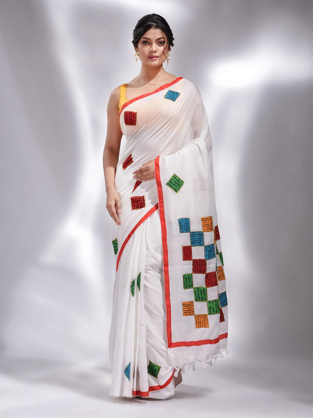 

Charukriti Pure Cotton Saree, White