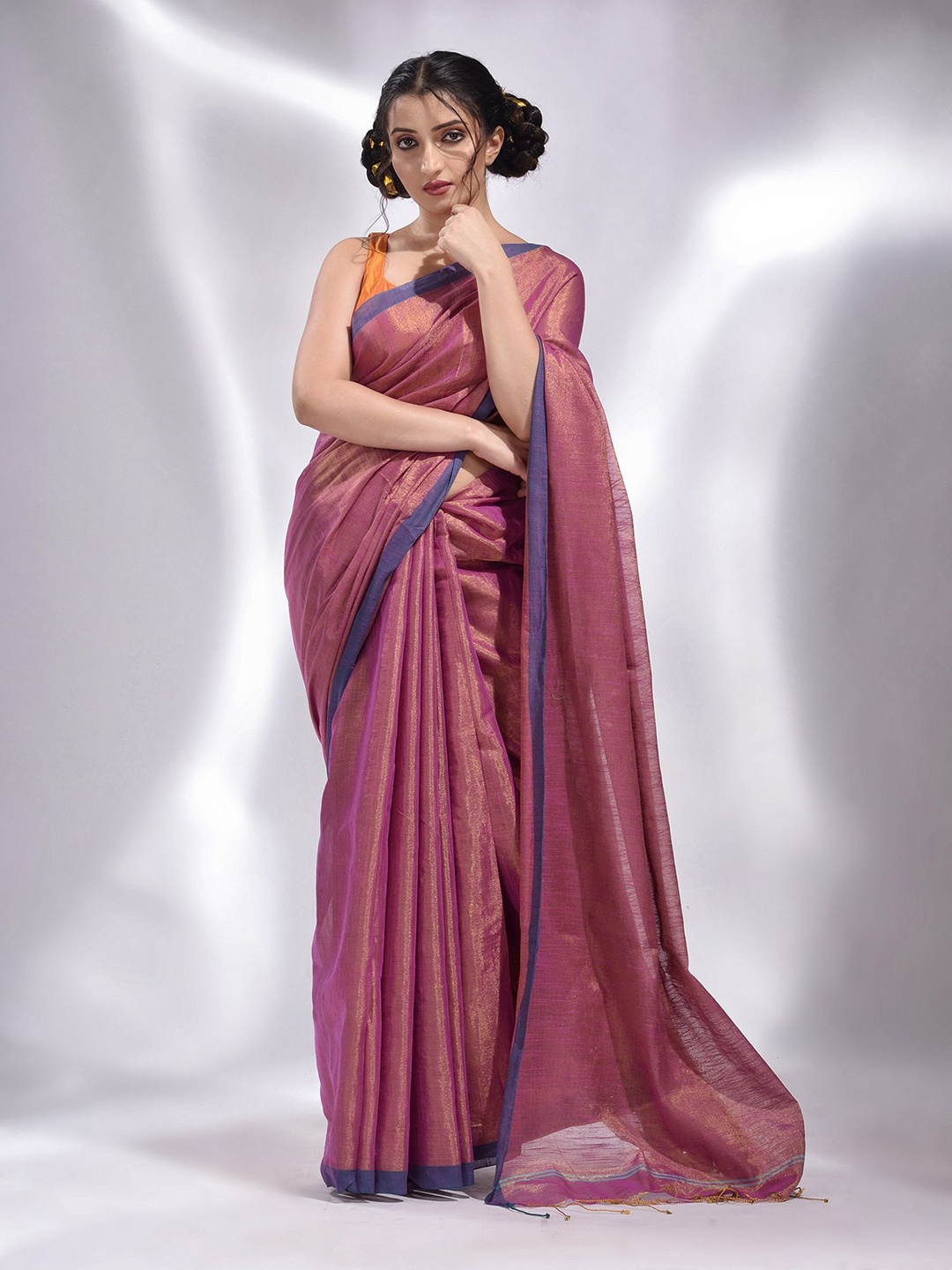 

Charukriti Tissue Saree, Purple
