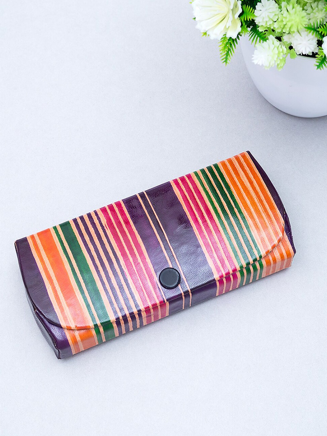 

Golden Peacock Women Hand-Painted Leather Sunglasses Case, Multi