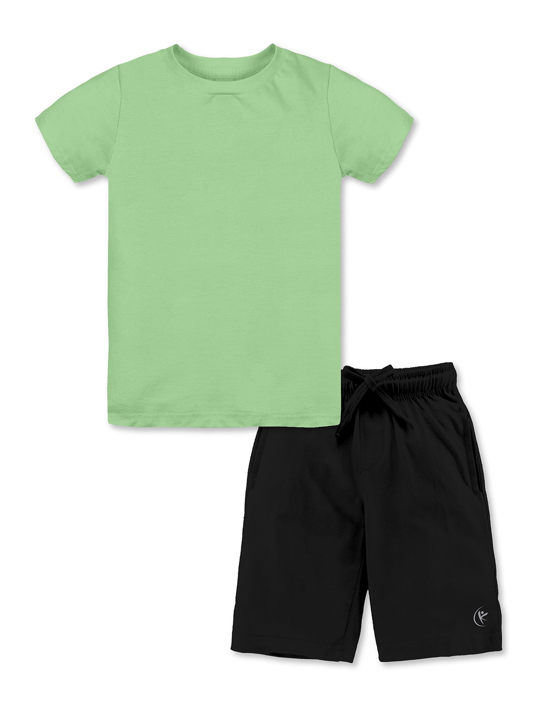 

KiddoPanti Boys Pure Cotton T-shirt with Shorts, Green