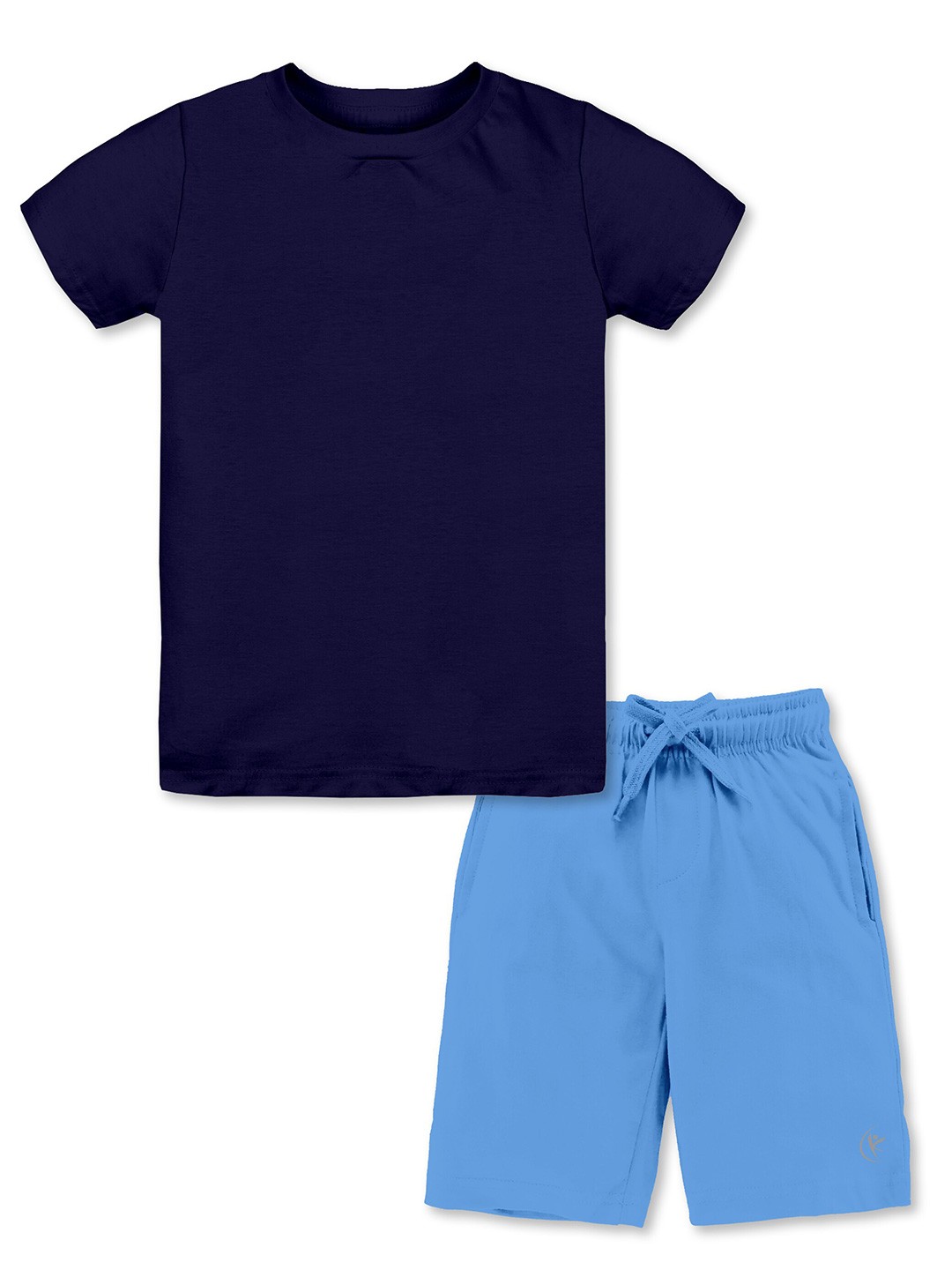 

KiddoPanti Boys Pure Cotton T-shirt with Shorts, Navy blue