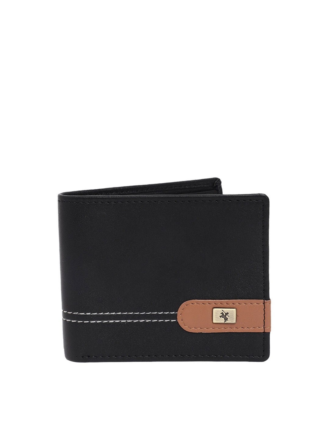 

Cantabil Men Leather Two Fold Wallet, Black