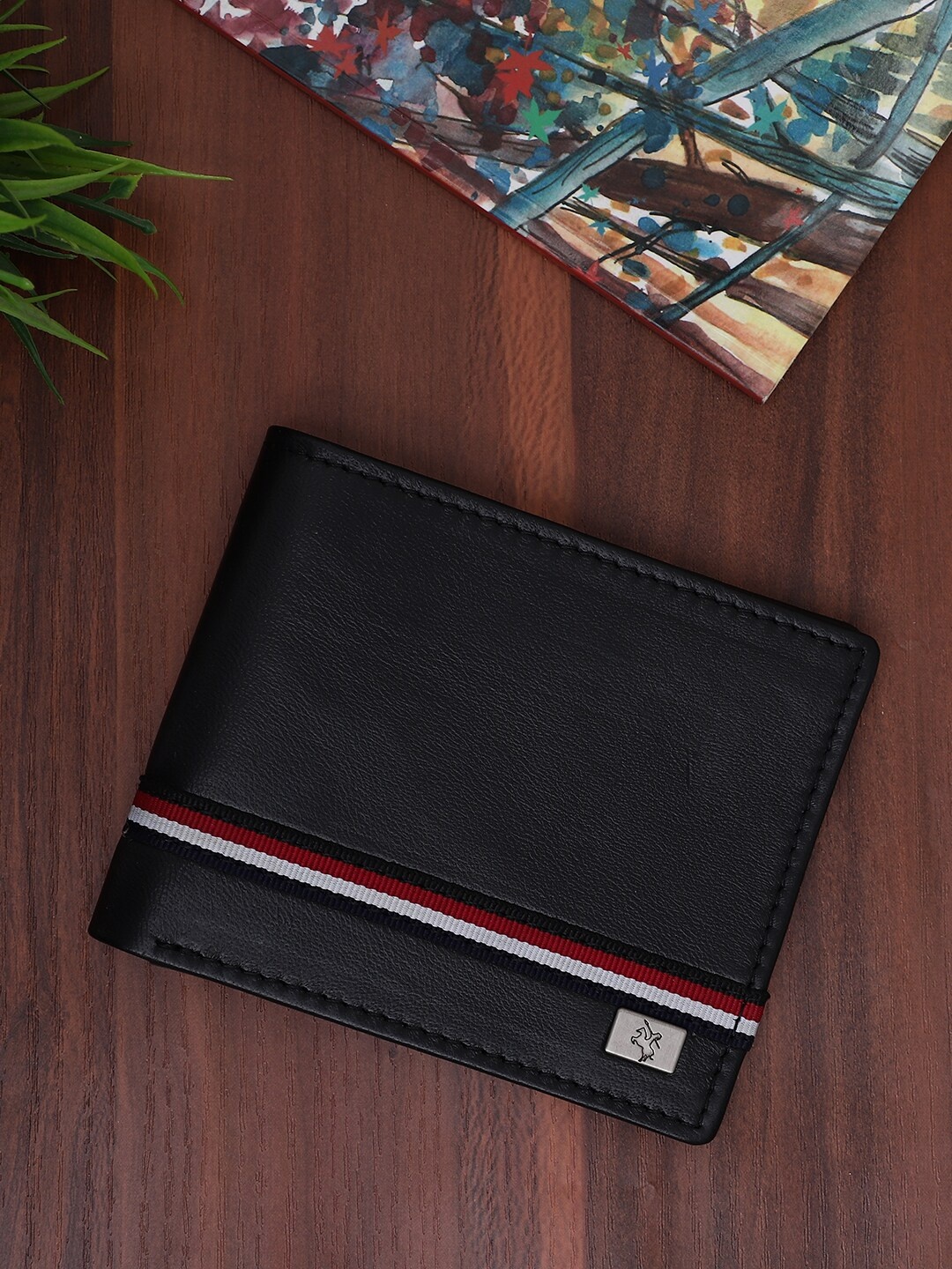 

Cantabil Men Leather Two Fold Wallet, Black