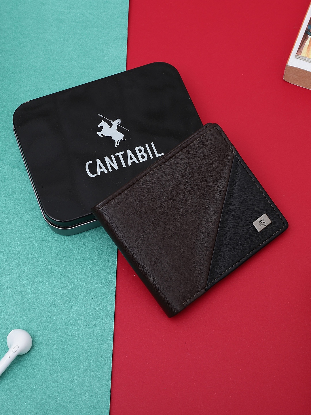 

Cantabil Men Leather Two Fold Wallet, Brown