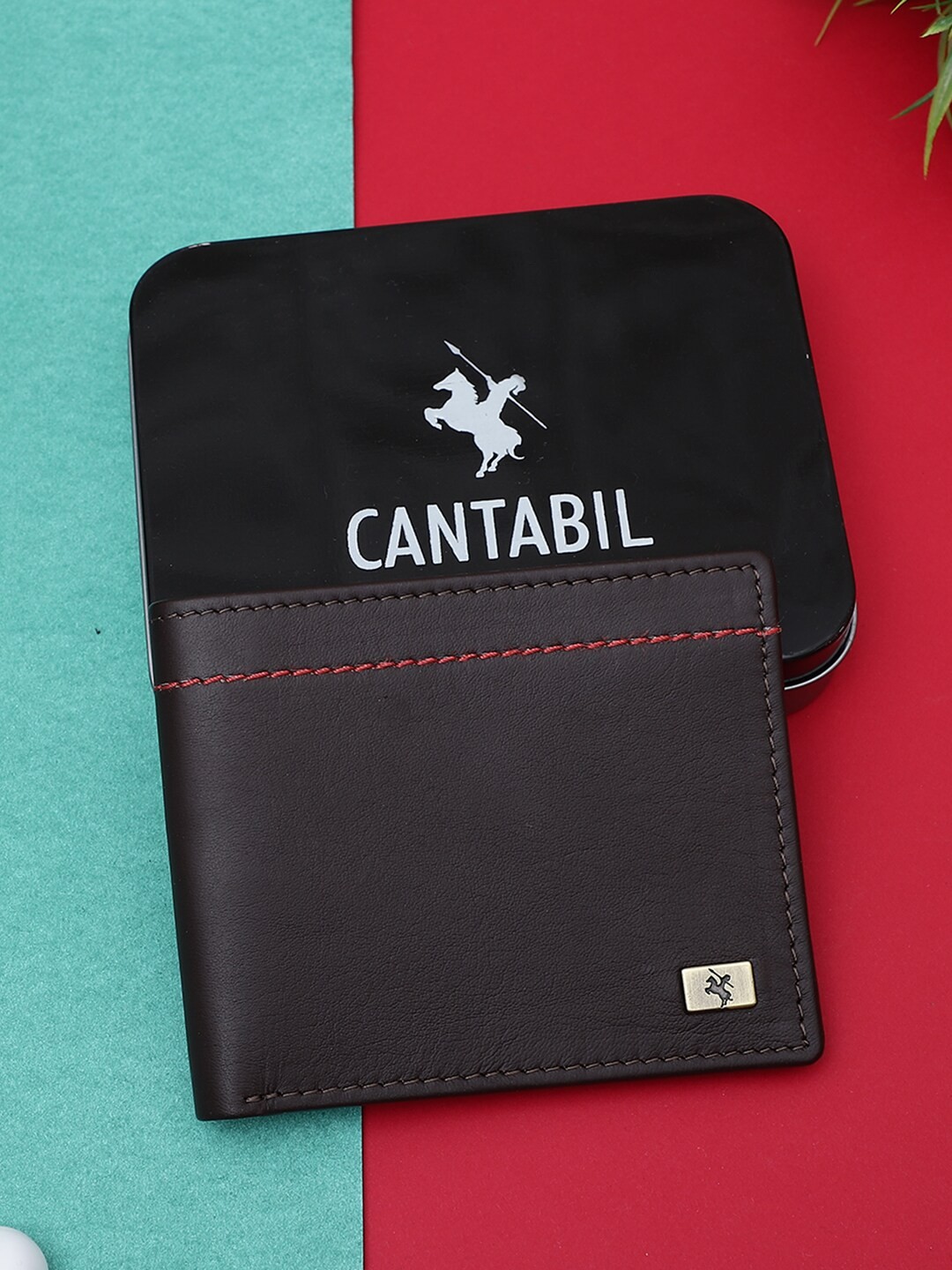 

Cantabil Men Leather Two Fold Wallet, Brown