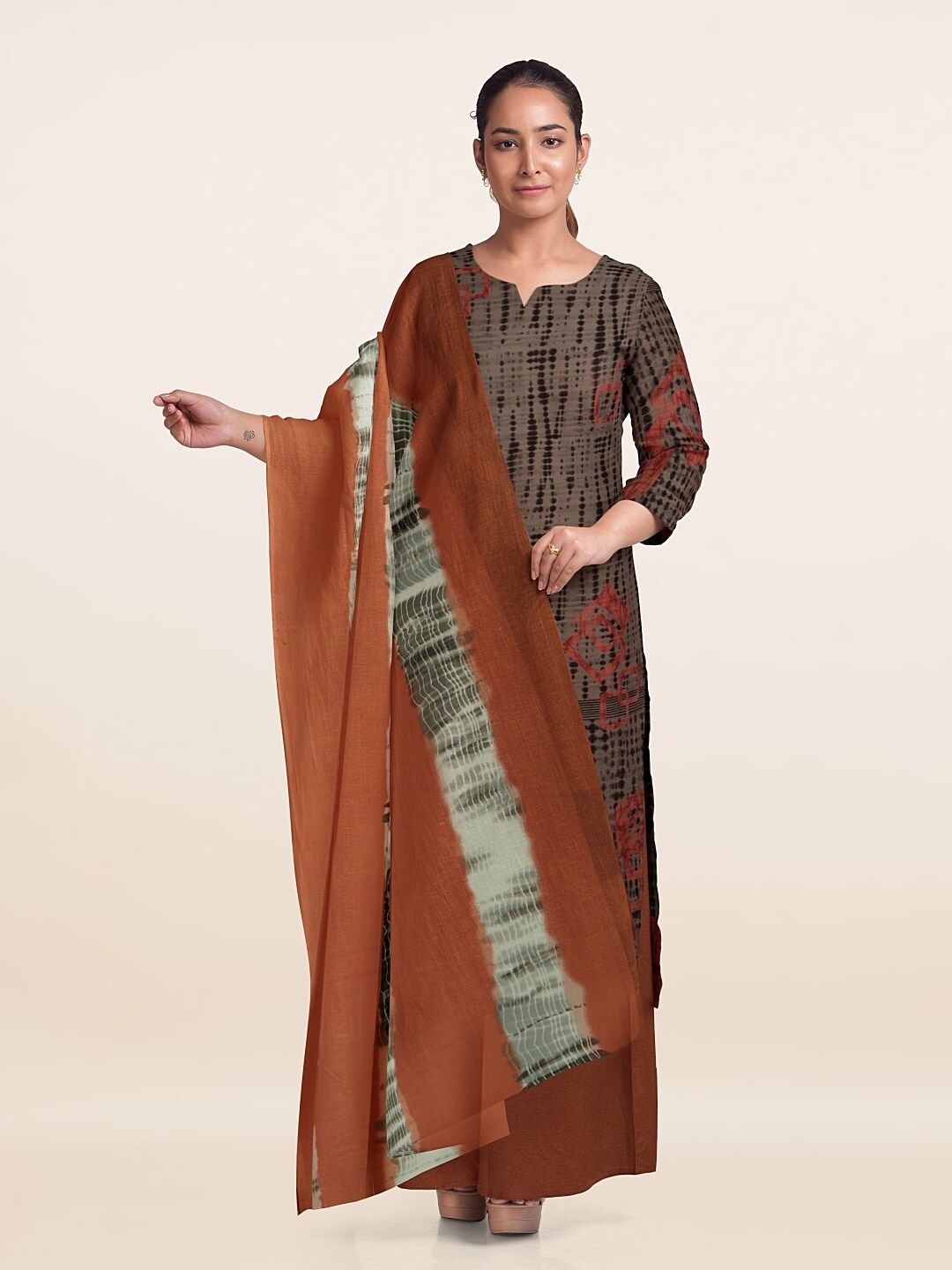 

Pothys Abstract Printed Unstitched Dress Material, Grey