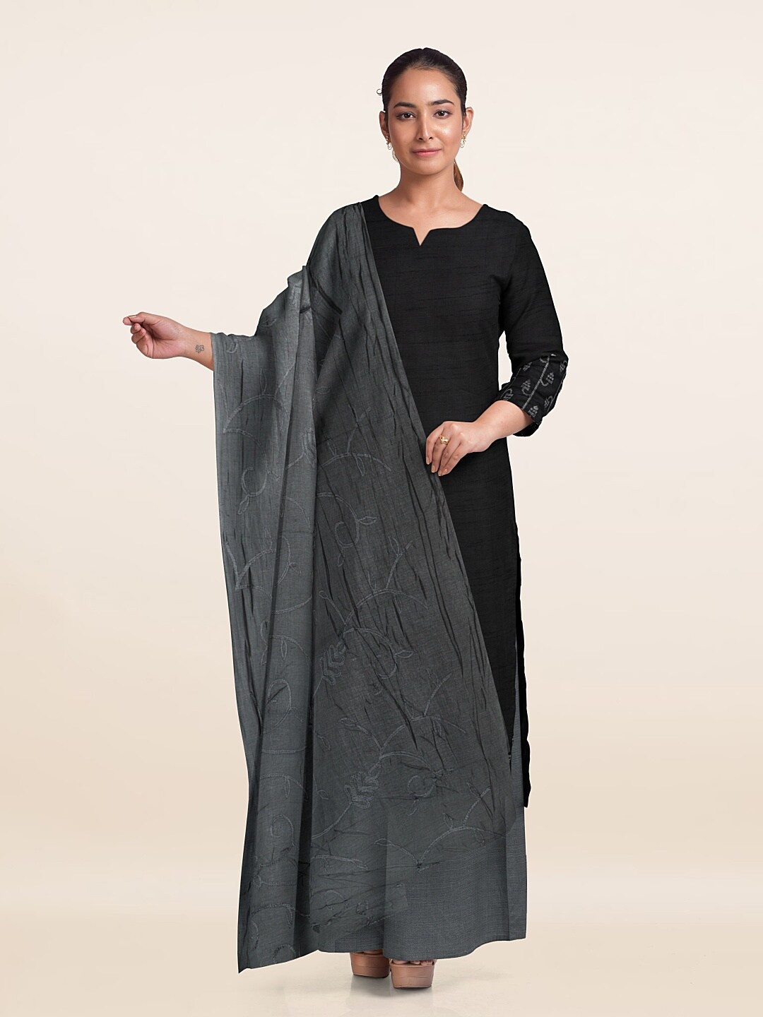 

Pothys Unstitched Dress Material, Black