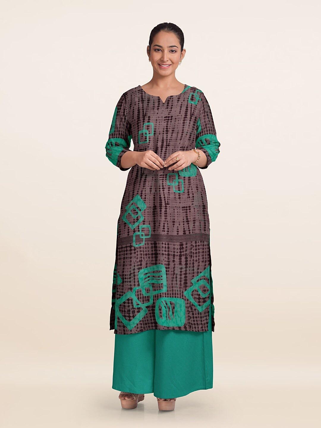 

Pothys Geometric Printed Unstitched Dress Material, Purple