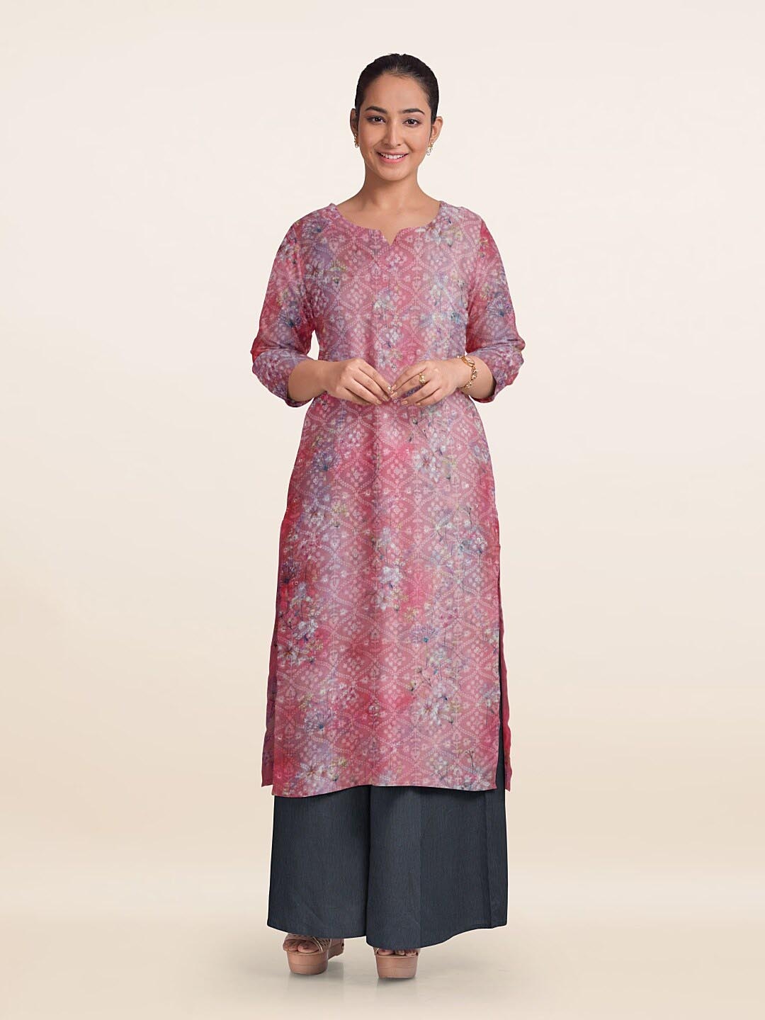 

Pothys Embroidered Unstitched Dress Material, Pink