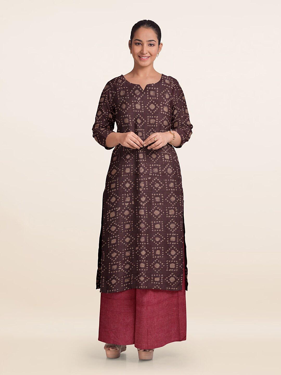 

Pothys Ethnic Printed Unstitched Dress Material, Purple