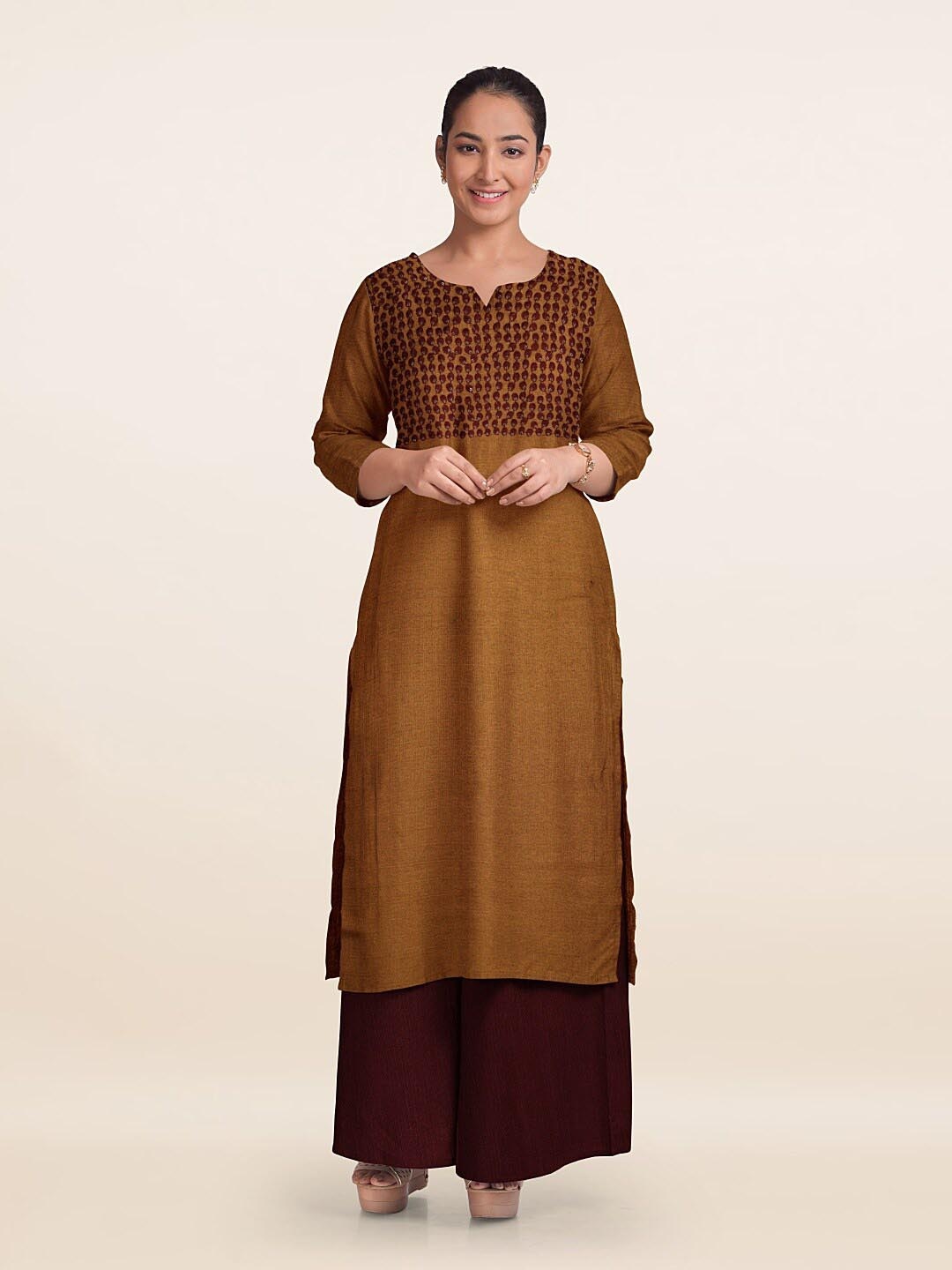 

Pothys Embroidered Unstitched Dress Material, Mustard