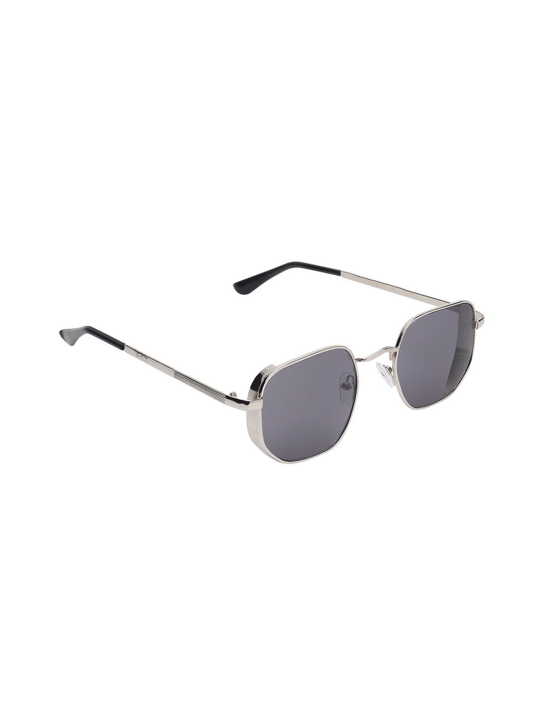 

CRIBA Lens & Silver-Toned Square Sunglasses with UV Protected Lens- CR_GEO, Black