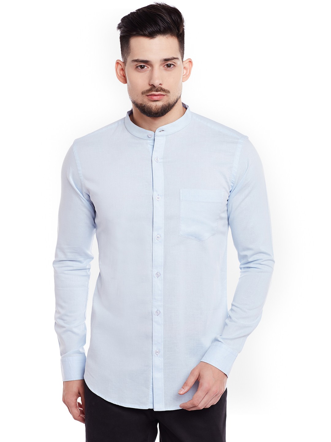 

DENNISON Men Blue Comfort Slim Fit Solid Casual Shirt