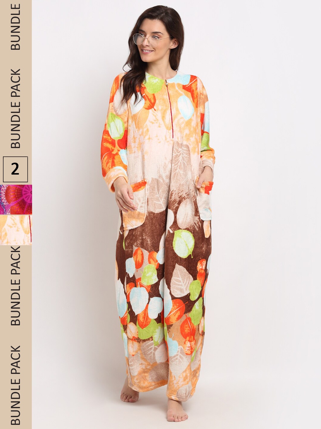 

GRACIT Pack Of 2 Printed Maxi Nightdress, Pink