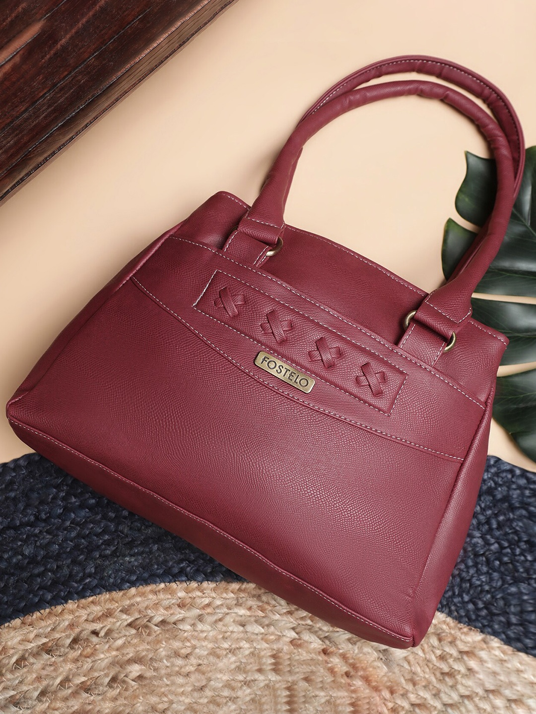 

Fostelo PU Structured Shoulder Bag, Maroon