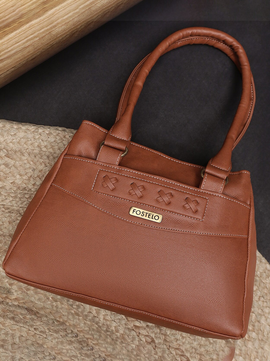

Fostelo Women Textured Shoulder Bag, Tan