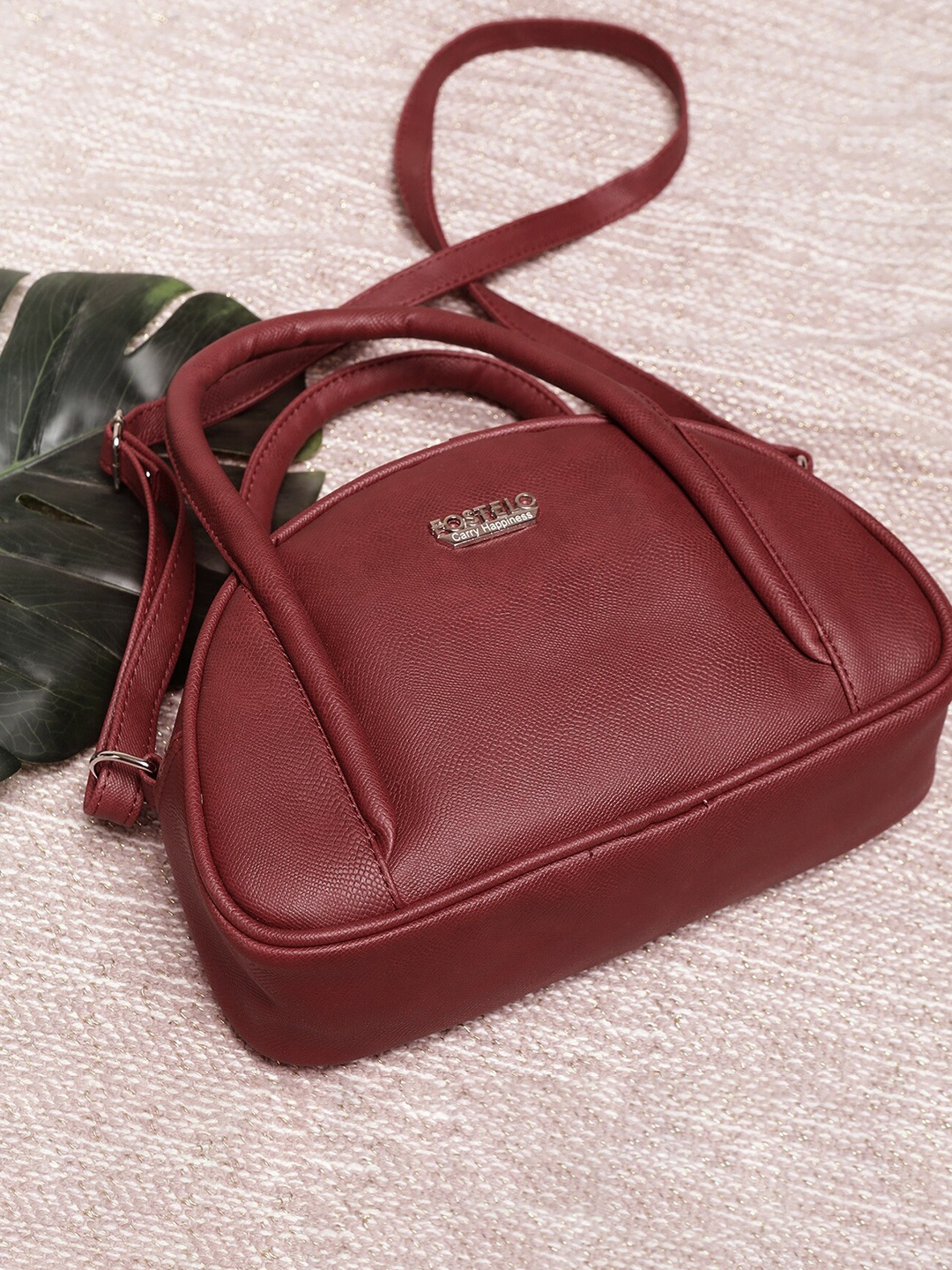 

Fostelo Textured Handheld Bag, Maroon