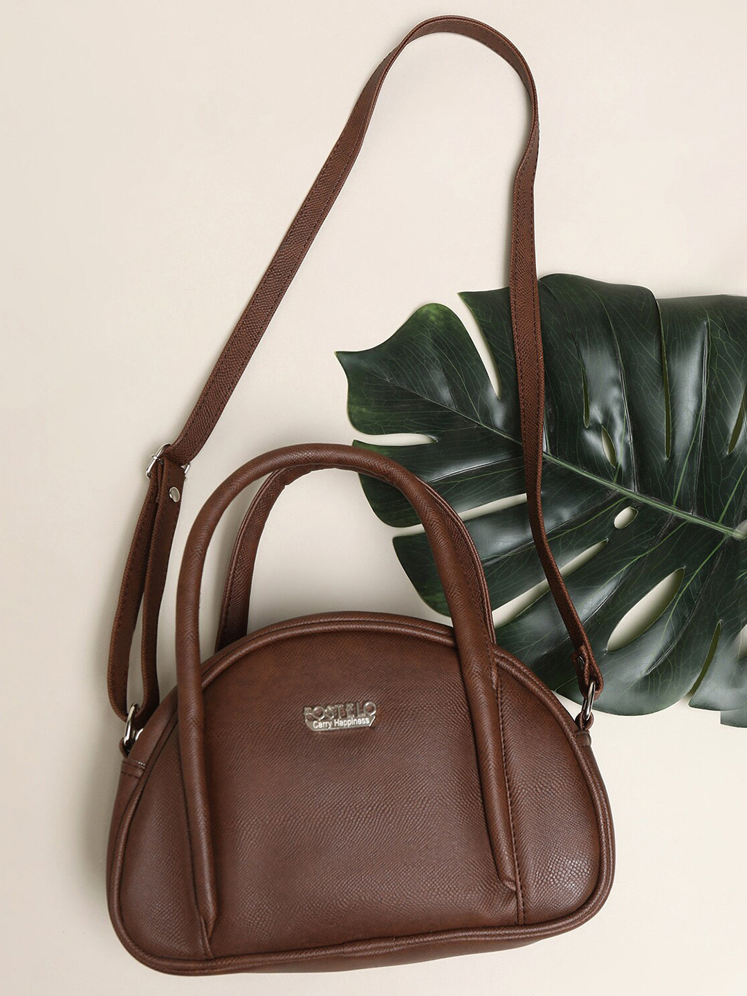 

Fostelo Textured Handheld Bag, Brown