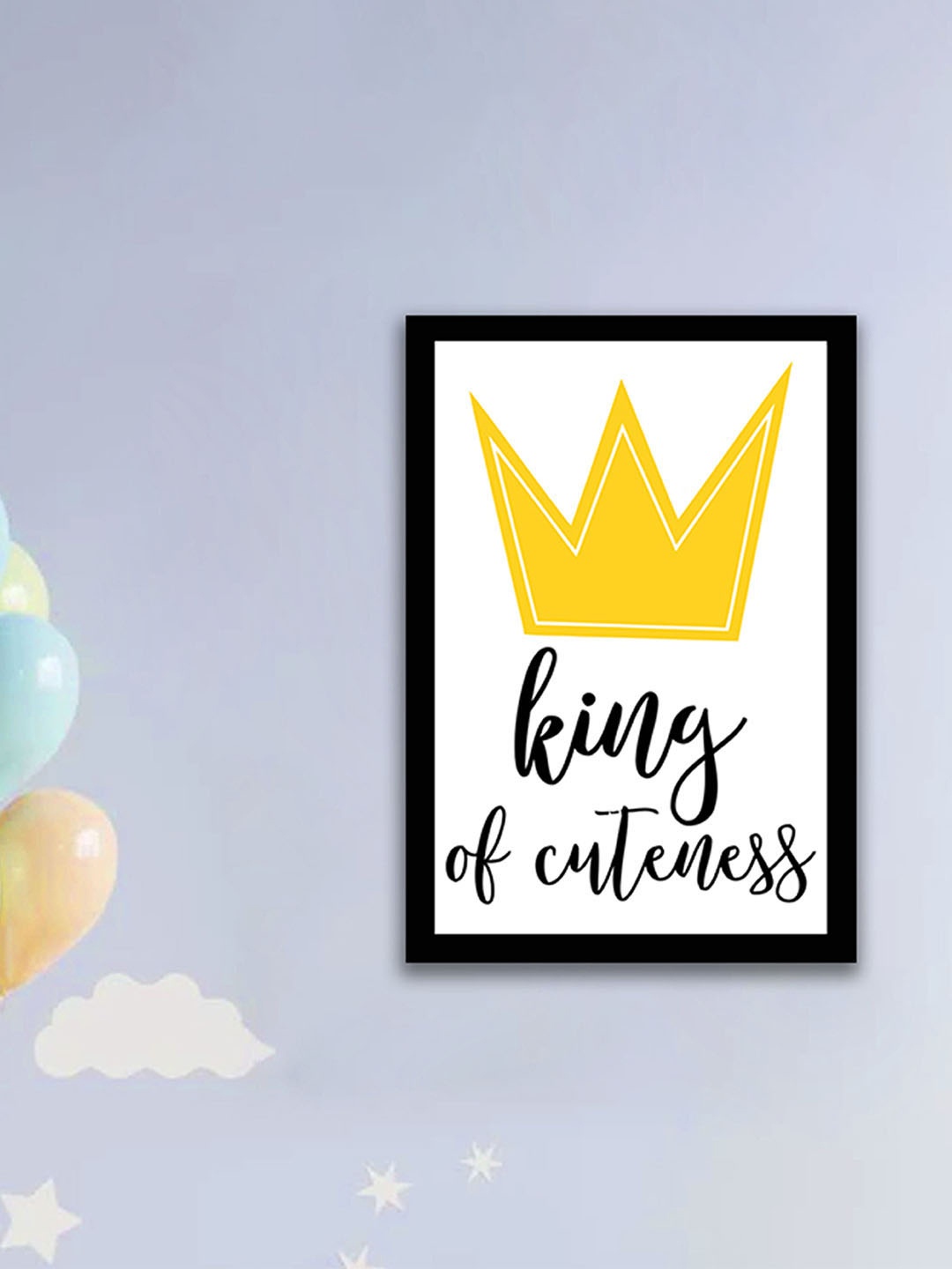 

Art Street Black & Yellow King of Cuteness Painted Framed Wall Art