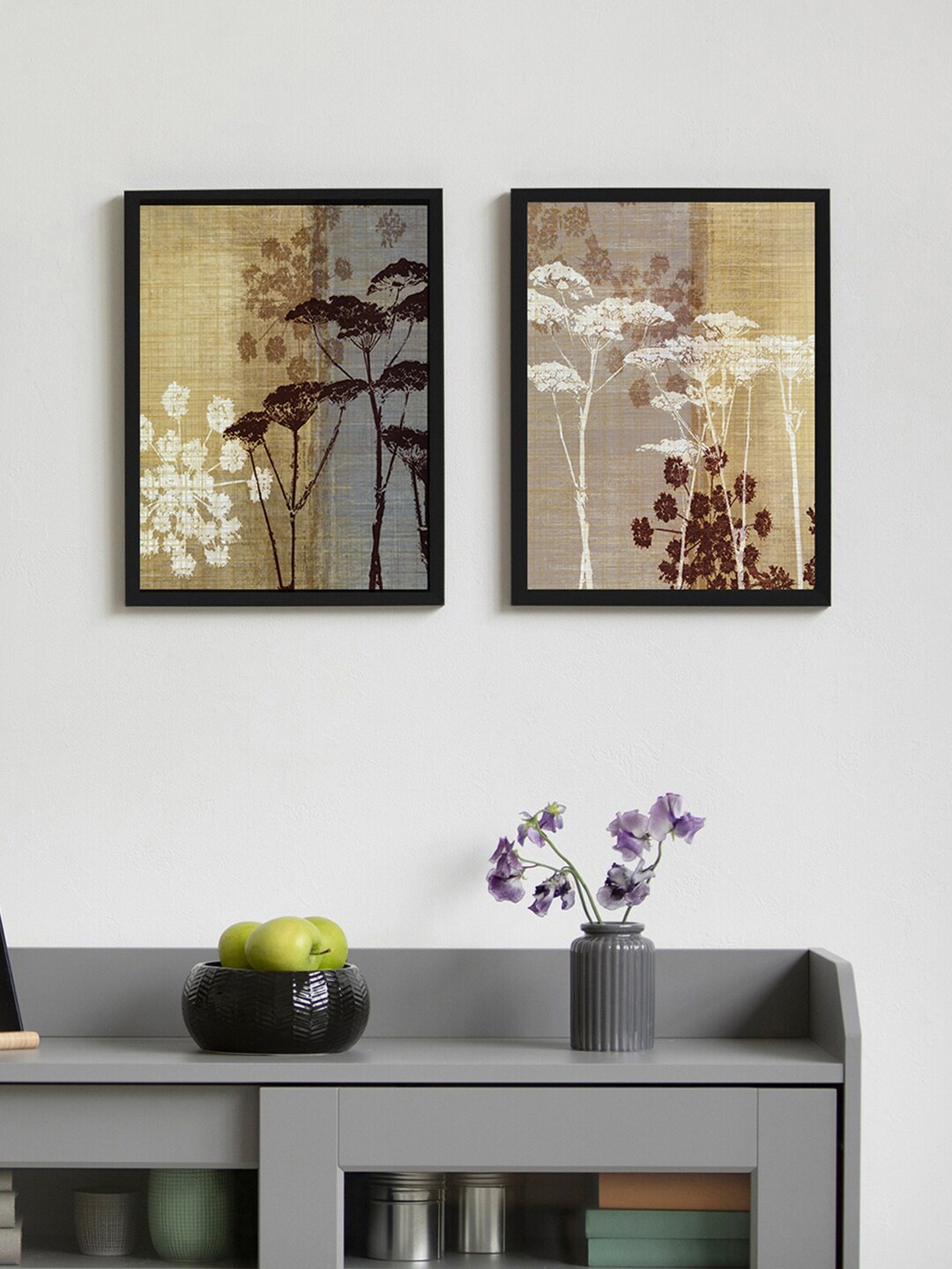 

Art Street Beige and Brown Set of 2 Nature Lace Wall Paintings