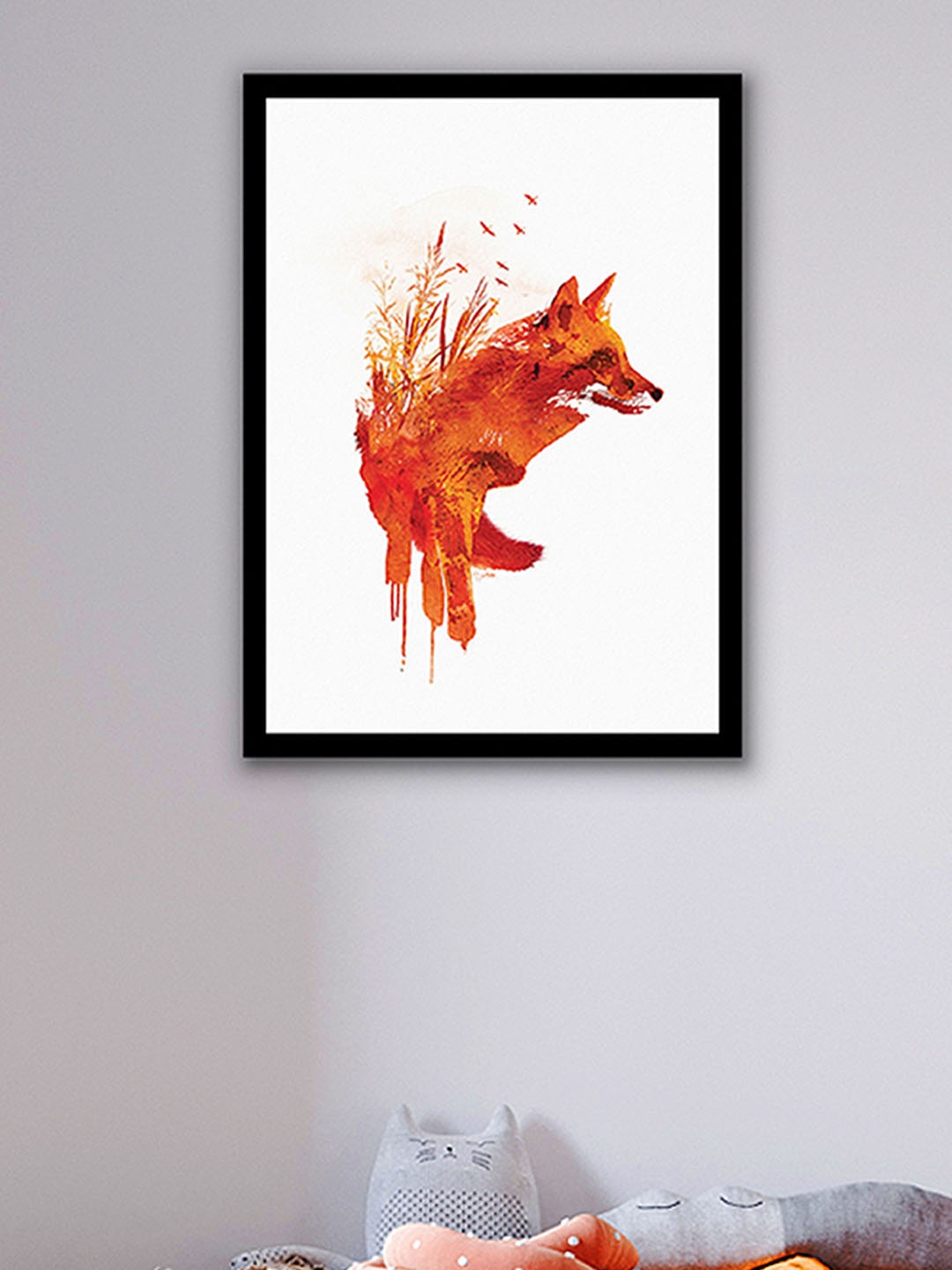 

Art Street Red & Orange Fox Abstract Framed Wall Art