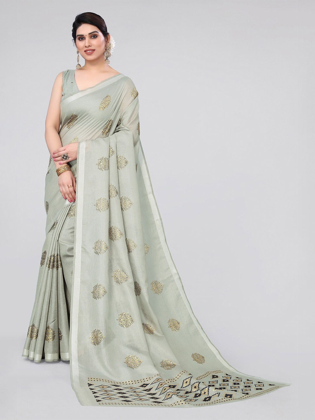 

MIRCHI FASHION Ethnic Motifs Printed Saree, Green