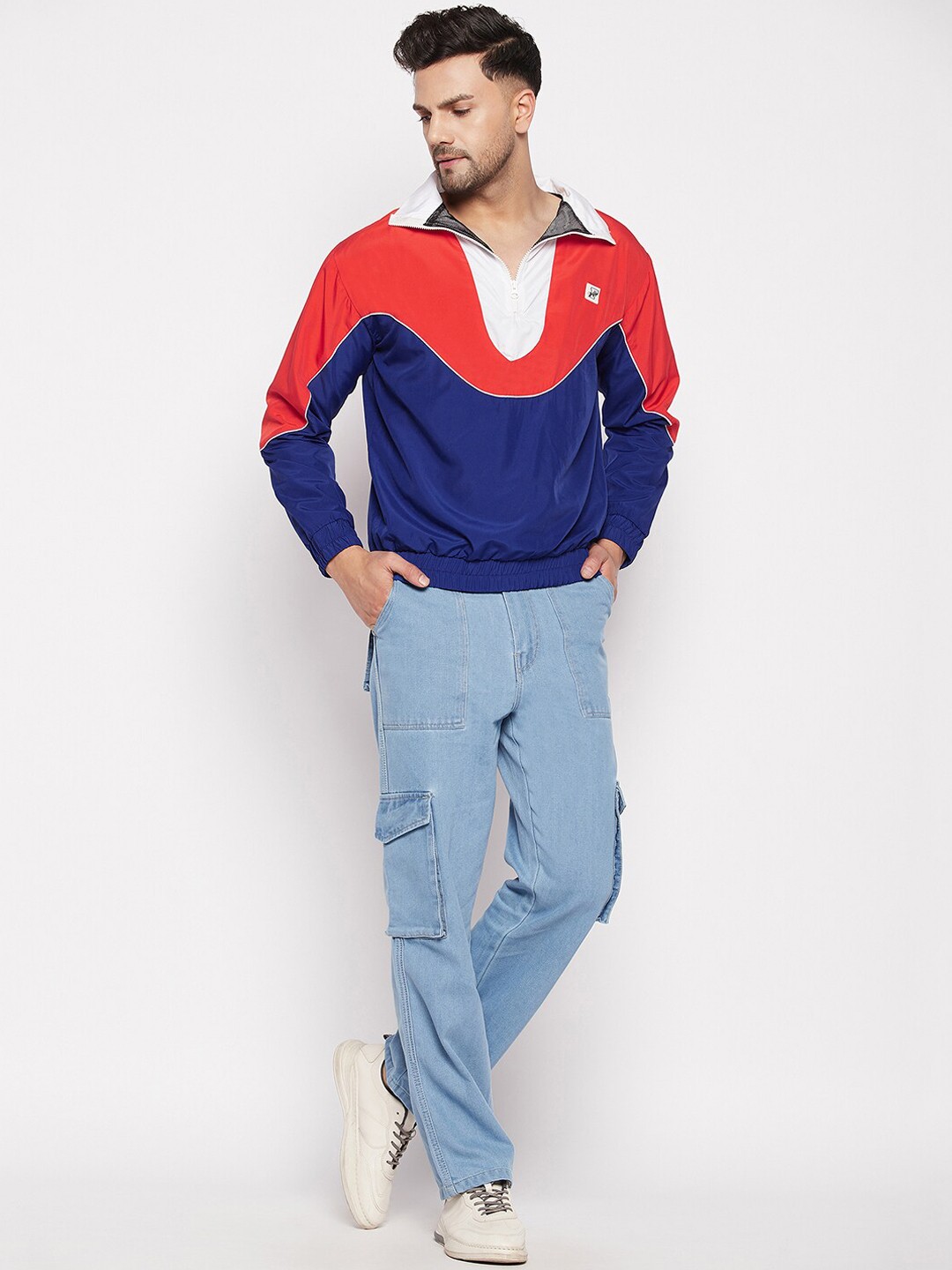

FUGAZEE Men Colourblocked Lightweight Sporty Jacket, Red