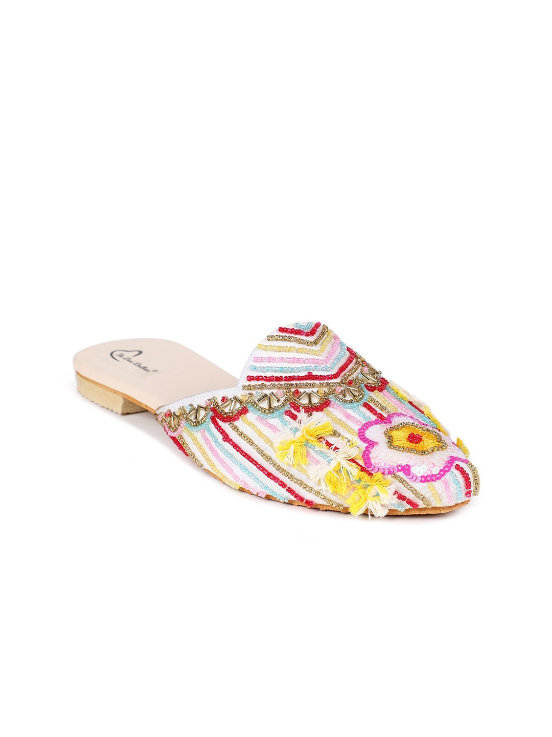 

The Desi Dulhan Women Embellished Ethnic Mules Flats, White