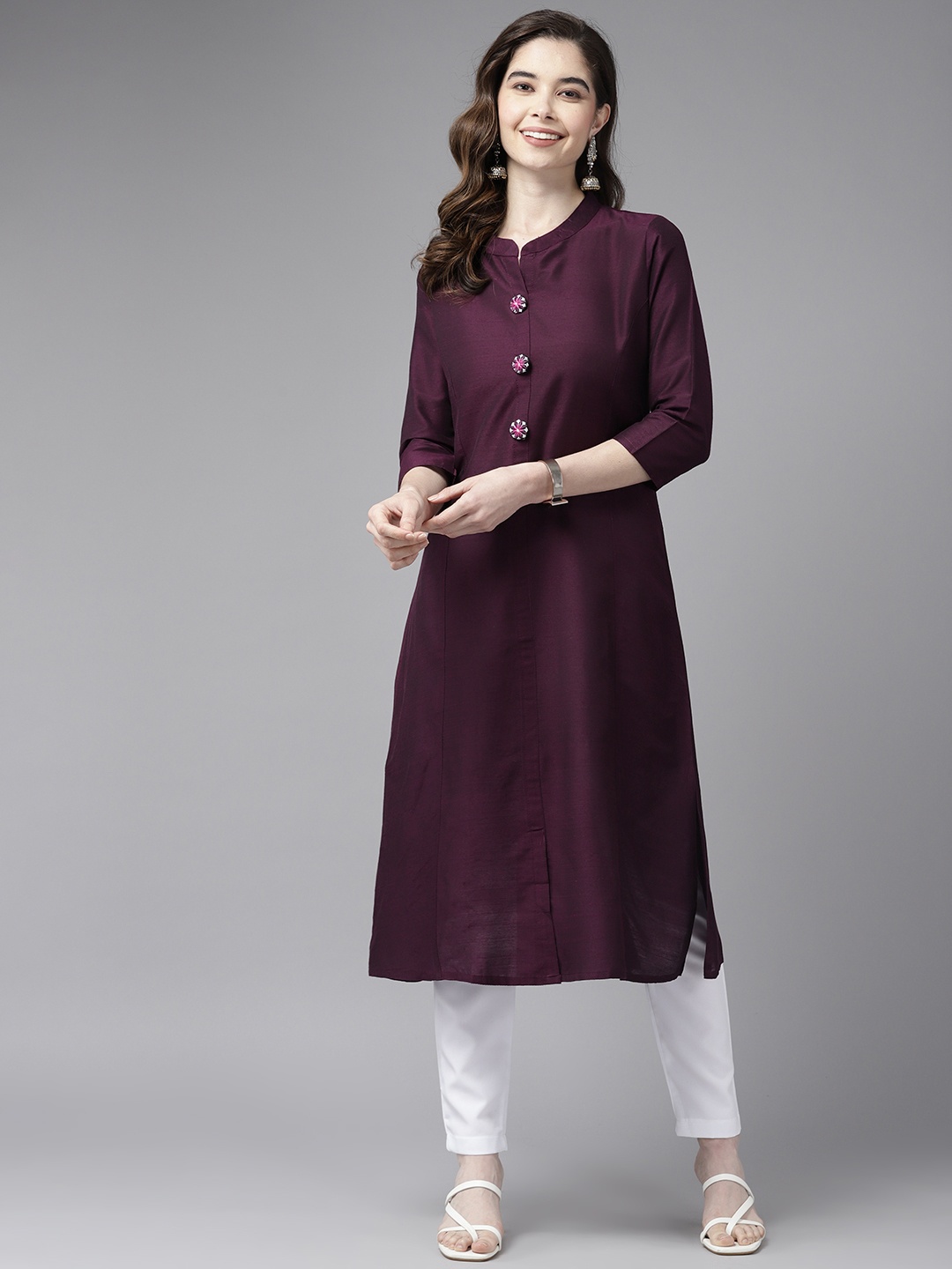 

Aarika Women Solid Kurta, Purple