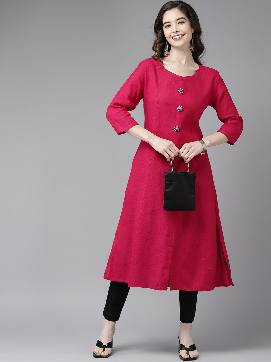 

Aarika Women Solid Kurta, Magenta