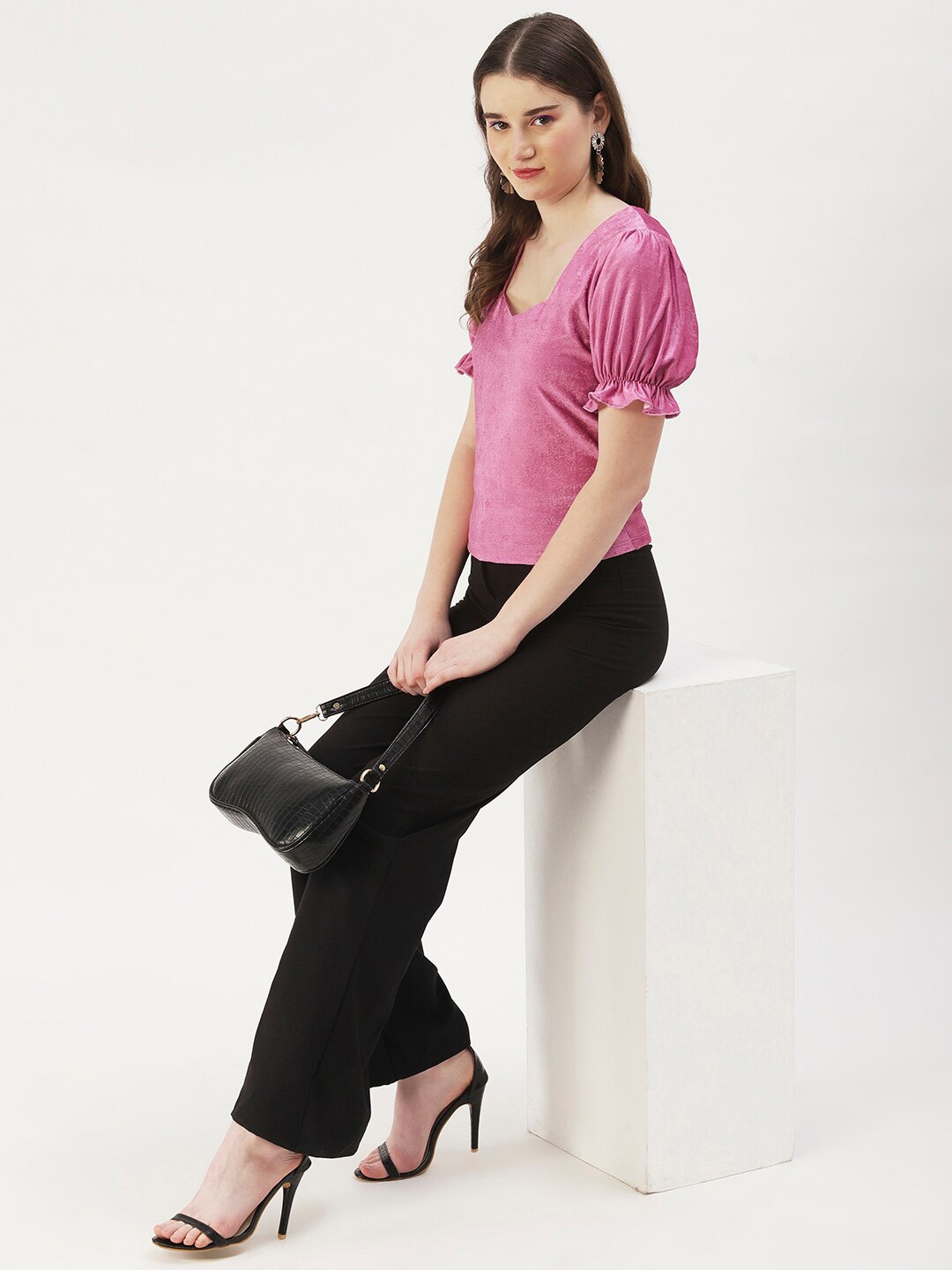 

DressBerry Velvet Top, Pink