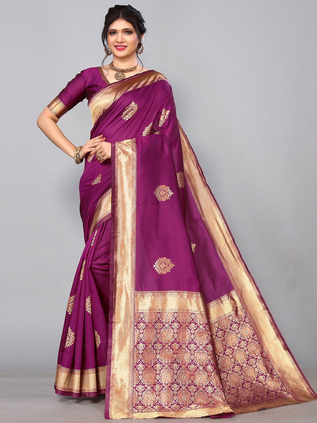 

Mitera Woven Design Zari Saree, Purple