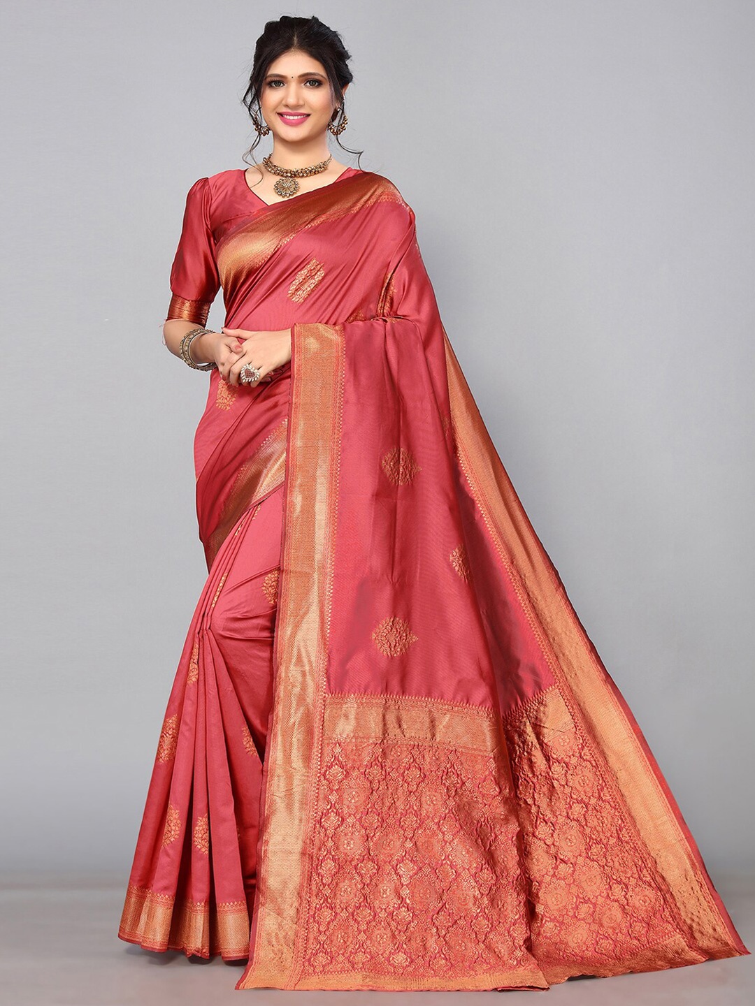 

Mitera Woven Design Zari Saree, Maroon