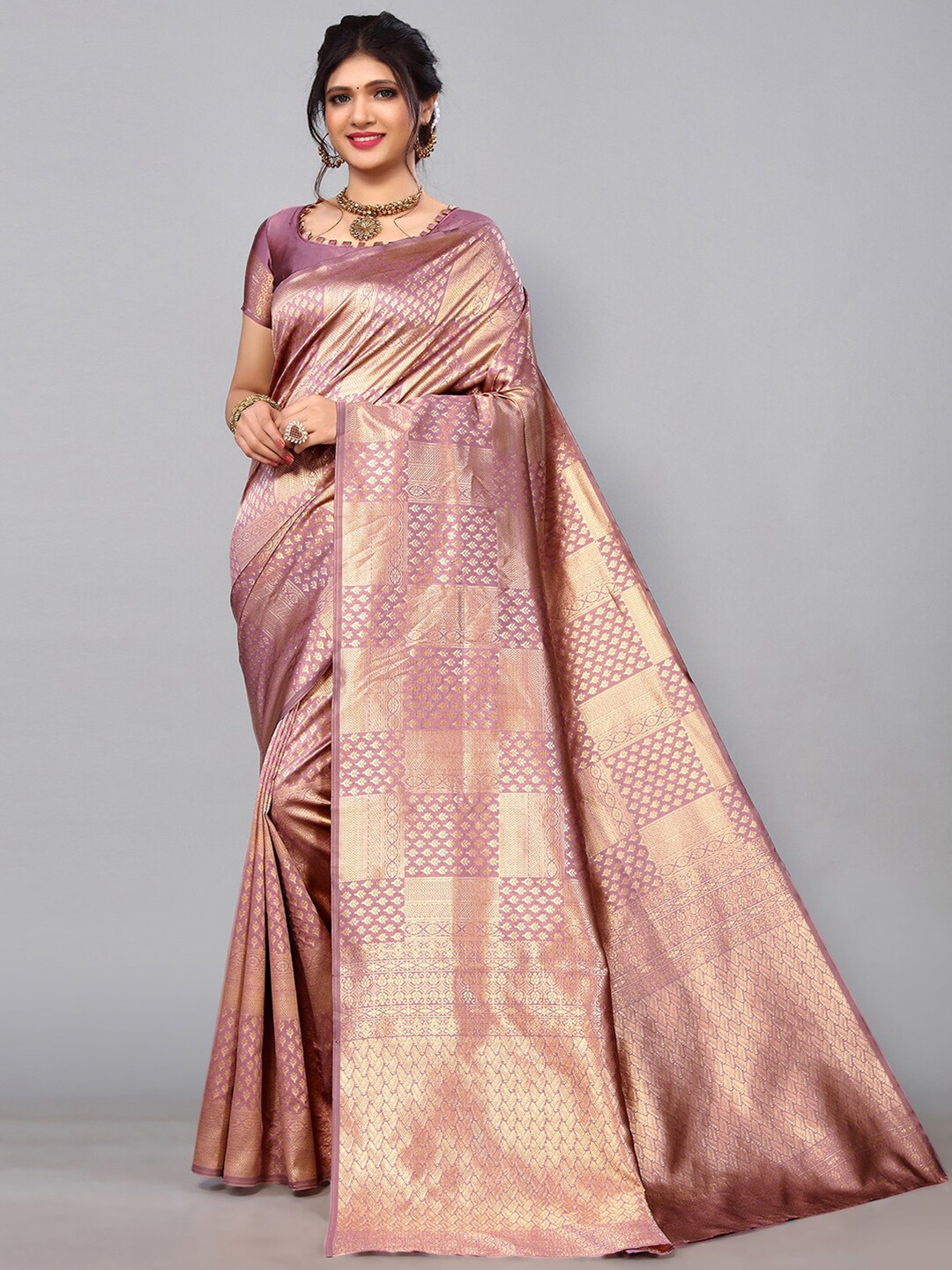 

Mitera Woven Design Zari Saree, Pink