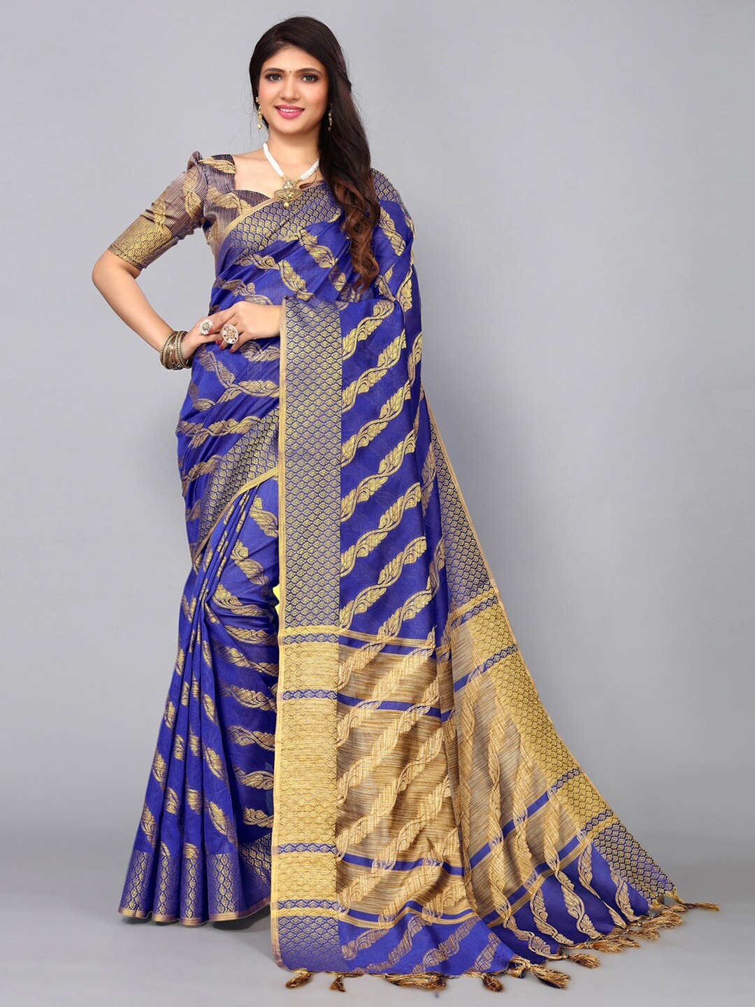 

Mitera Woven Design Zari Saree, Blue