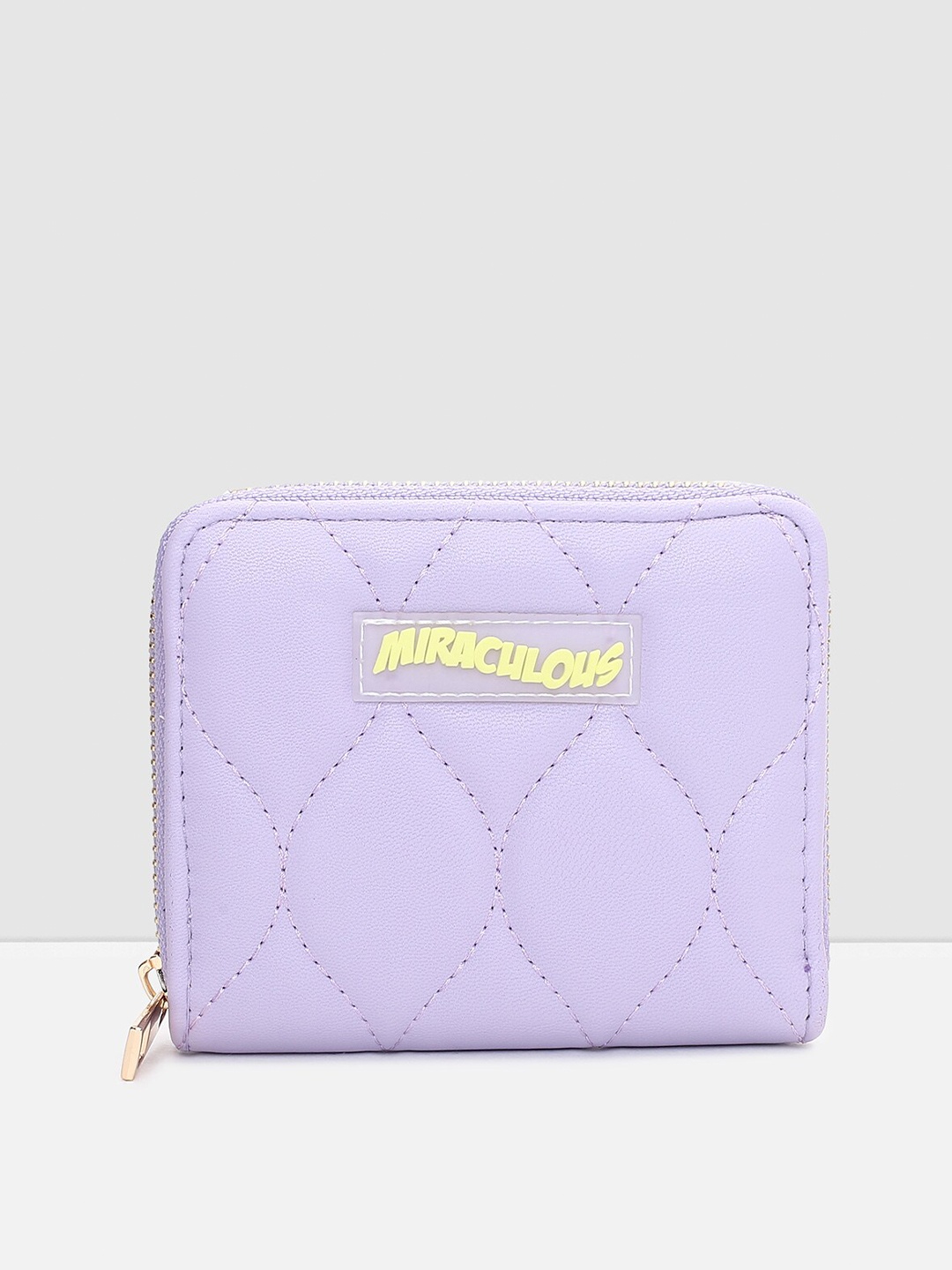 

max Women Lavender Geometric Textured PU Zip Around Wallet