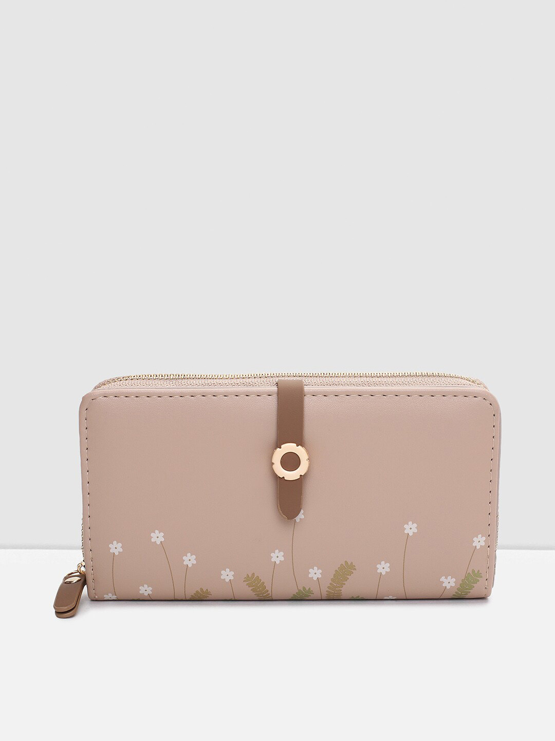 

max Women Floral Printed PU Envelope, Nude