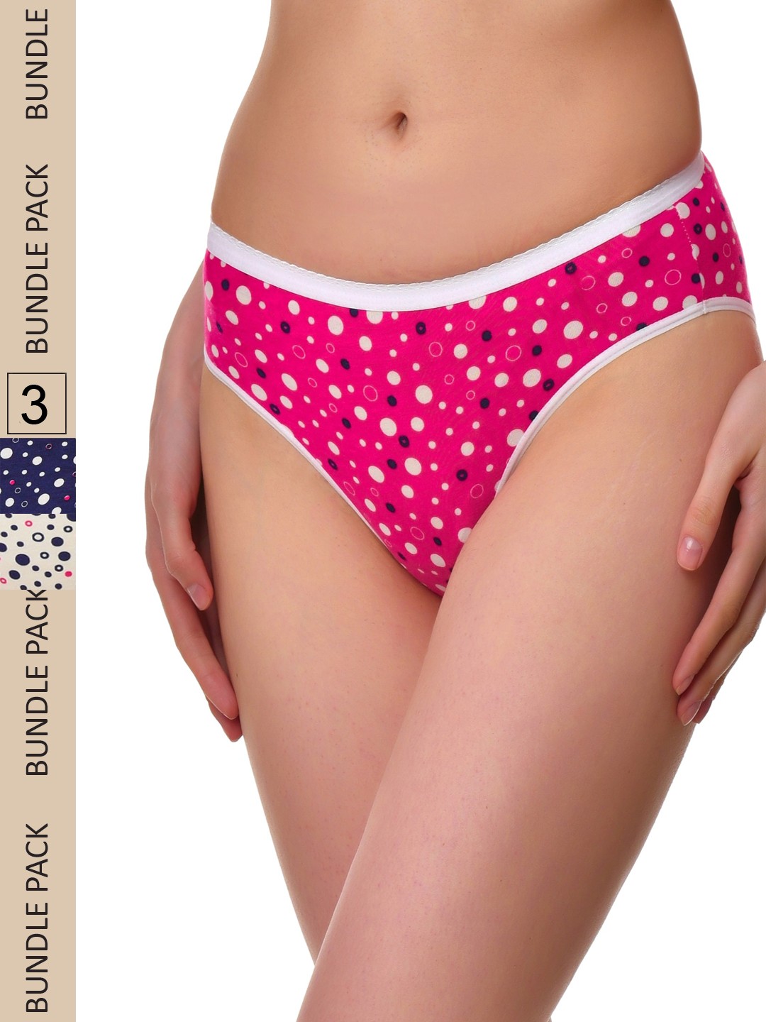 

UNMADE Women Pack Of 3 Assorted Cotton Bikini Briefs