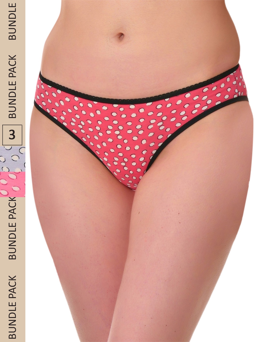 

UNMADE Women Pack of 3 Assorted Cotton Bikini Briefs