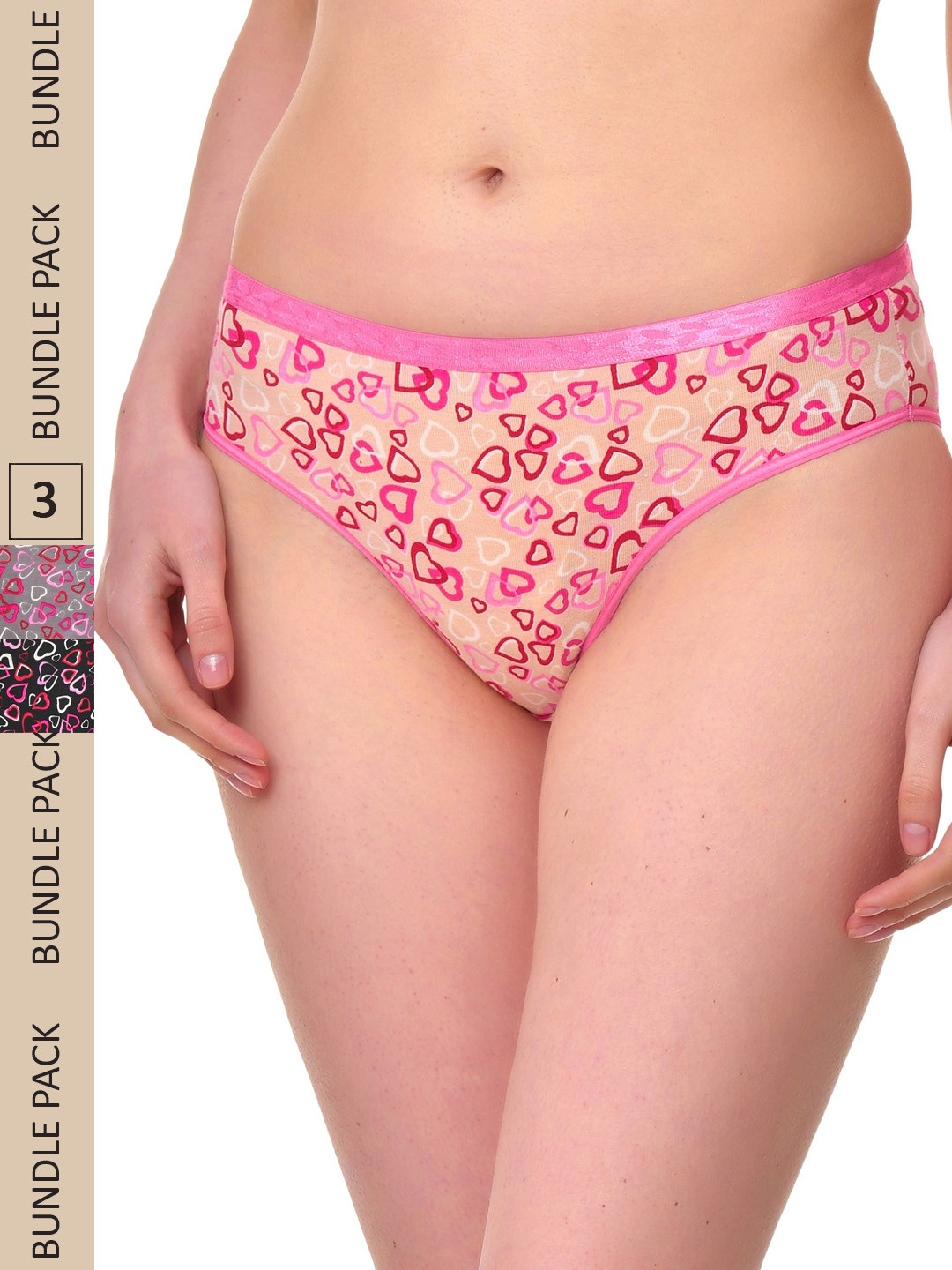 

UNMADE Women Pack of 3 Assorted Cotton Bikini Briefs